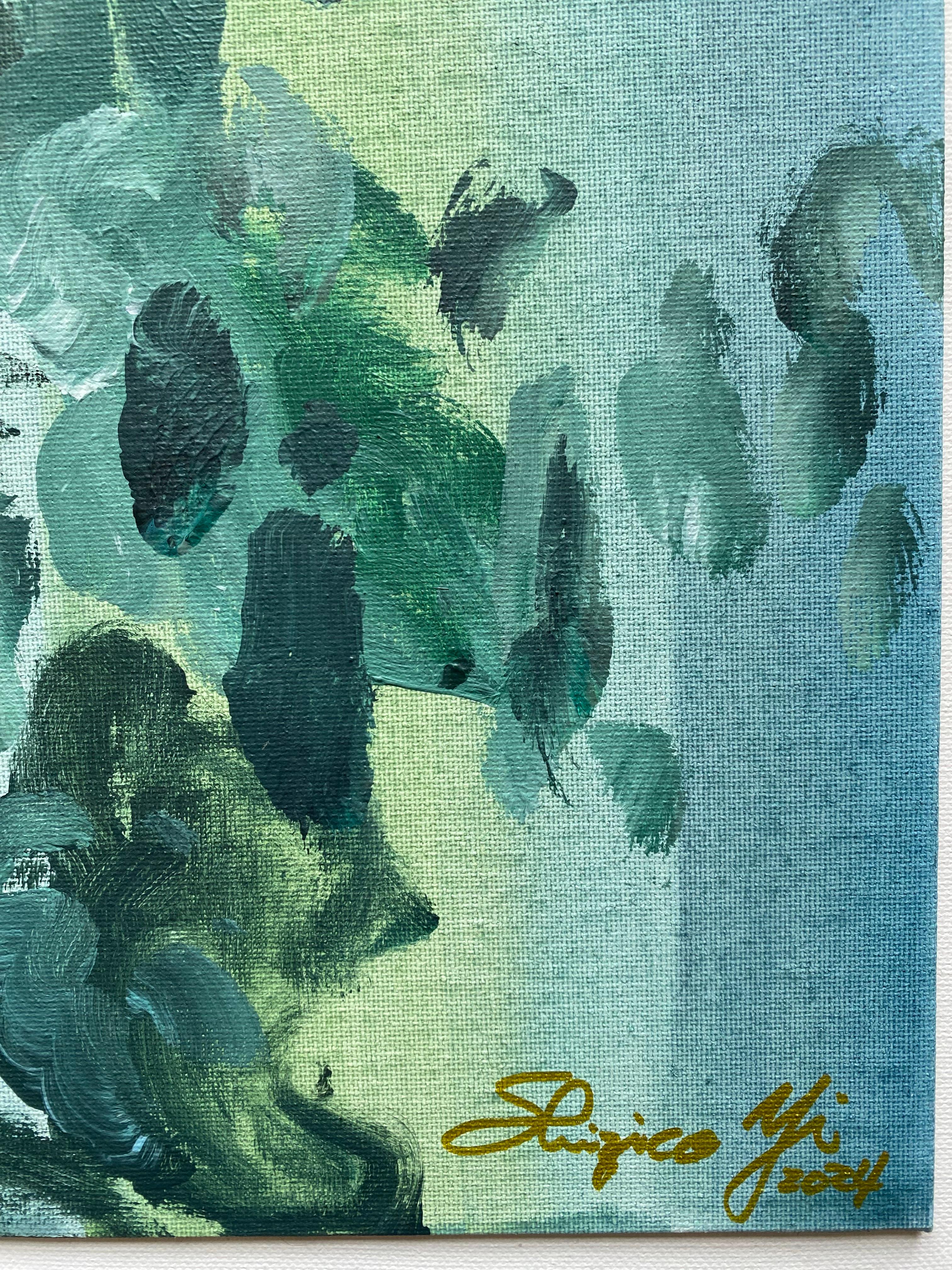 Originales-Tríptico de la Campana Mágica-Artista premiado en el Reino Unido-enmarcado-después de Monet-impresionismo en venta 4