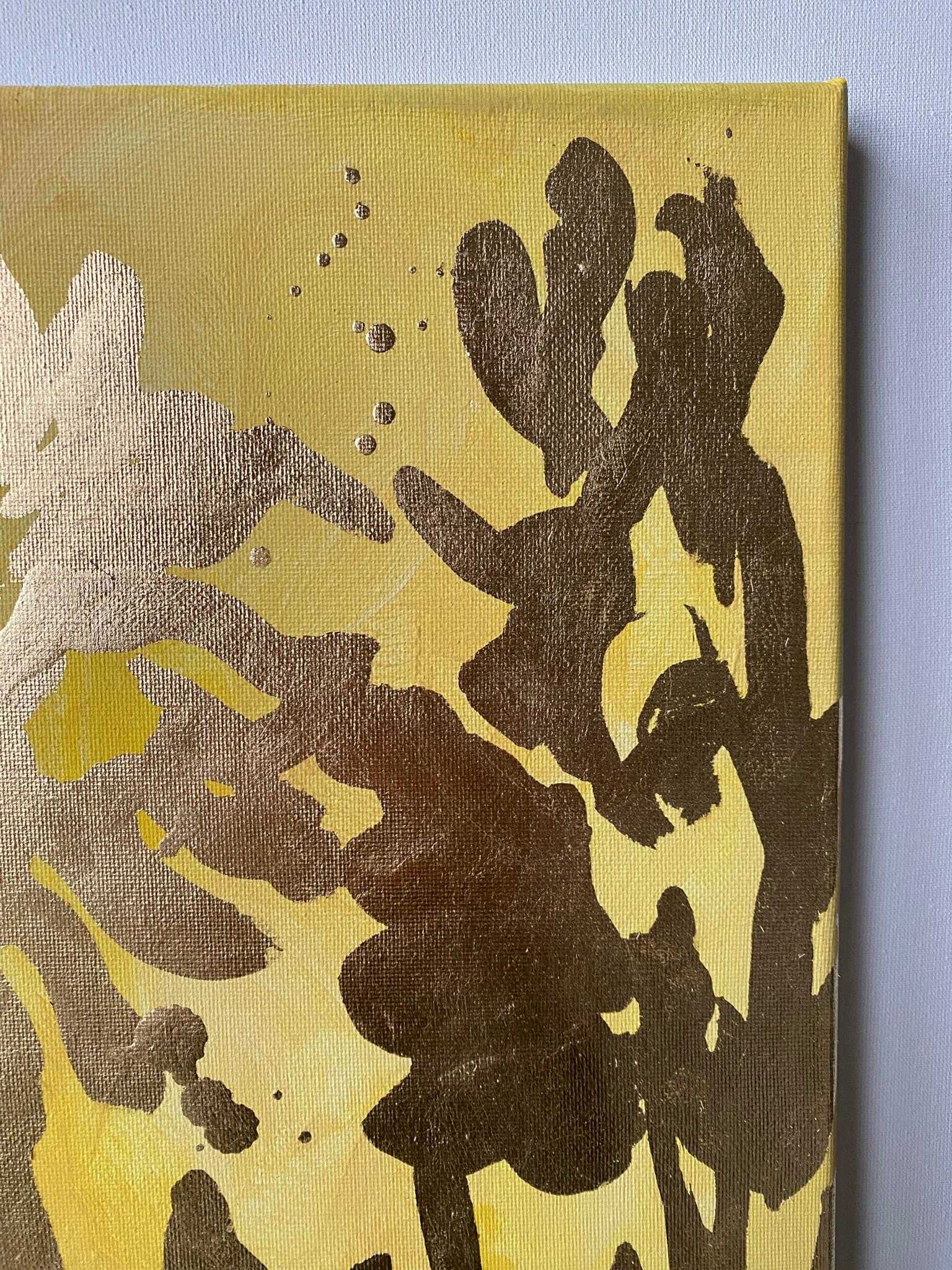 Originals huile et feuille d'or sur toile - Mémoire de paysage - Artiste britannique récompensé - Expressionnisme abstrait Painting par Shizico Yi