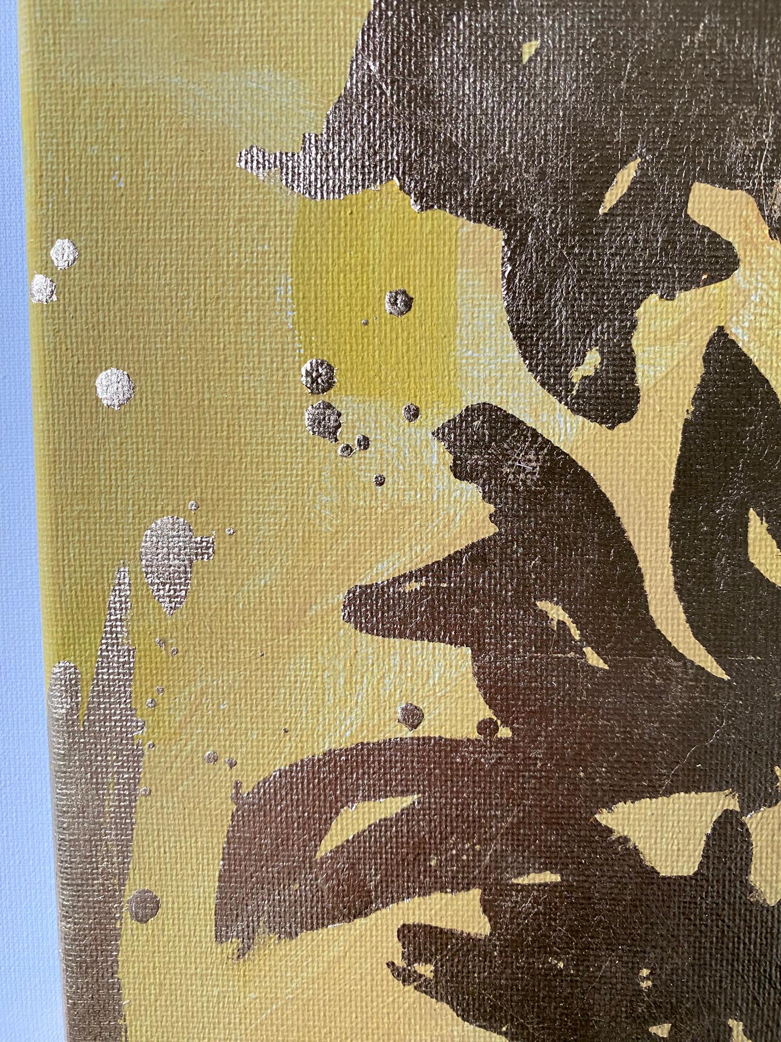 Originals huile et feuille d'or sur toile - Mémoire de paysage - Artiste britannique récompensé en vente 2