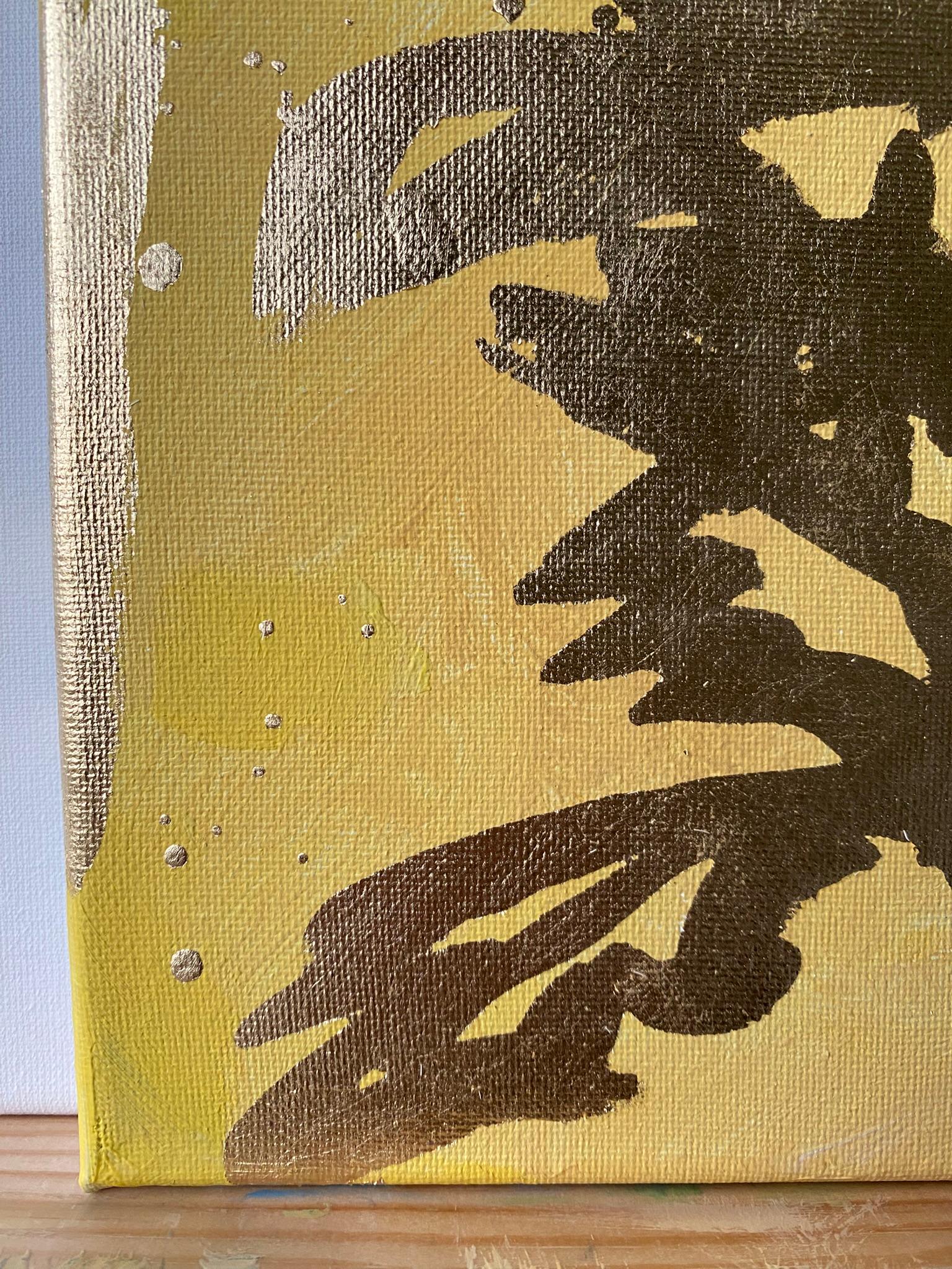 Originals huile et feuille d'or sur toile - Mémoire de paysage - Artiste britannique récompensé en vente 3