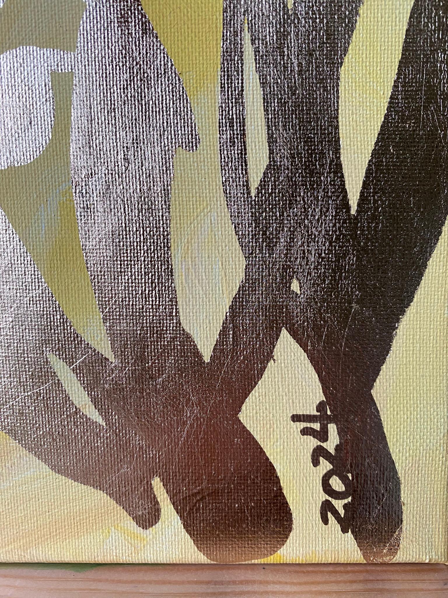 Originals huile et feuille d'or sur toile - Mémoire de paysage - Artiste britannique récompensé en vente 4