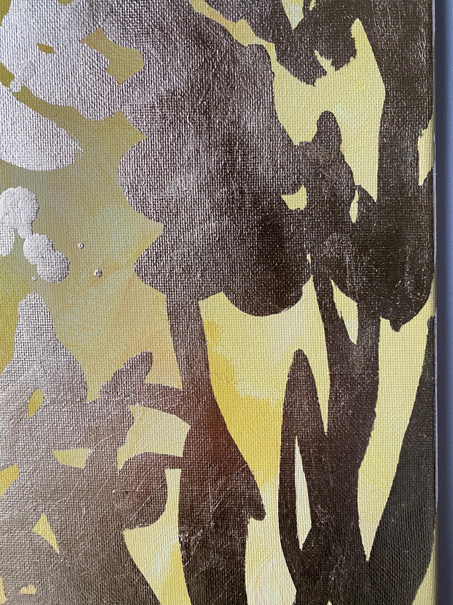 Originals huile et feuille d'or sur toile - Mémoire de paysage - Artiste britannique récompensé en vente 5