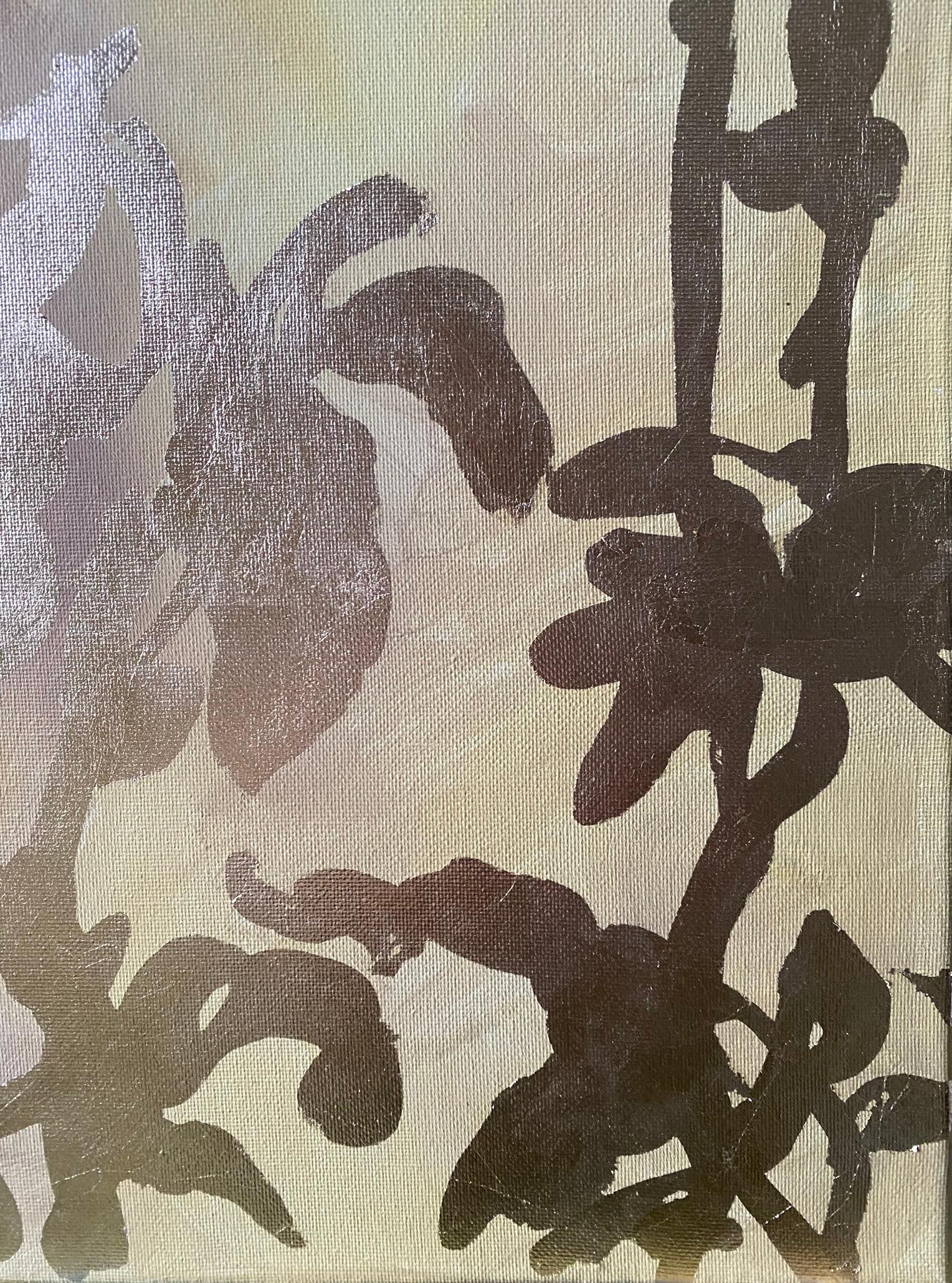 Olio originale-Foglia d'oro su tela-Artista britannico premiato-Paesaggio Memoria Astratto in vendita 3