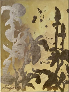 Original Oil-GoldLeaf on canvas-British Awarded Artist-Landscape Memory Abstract