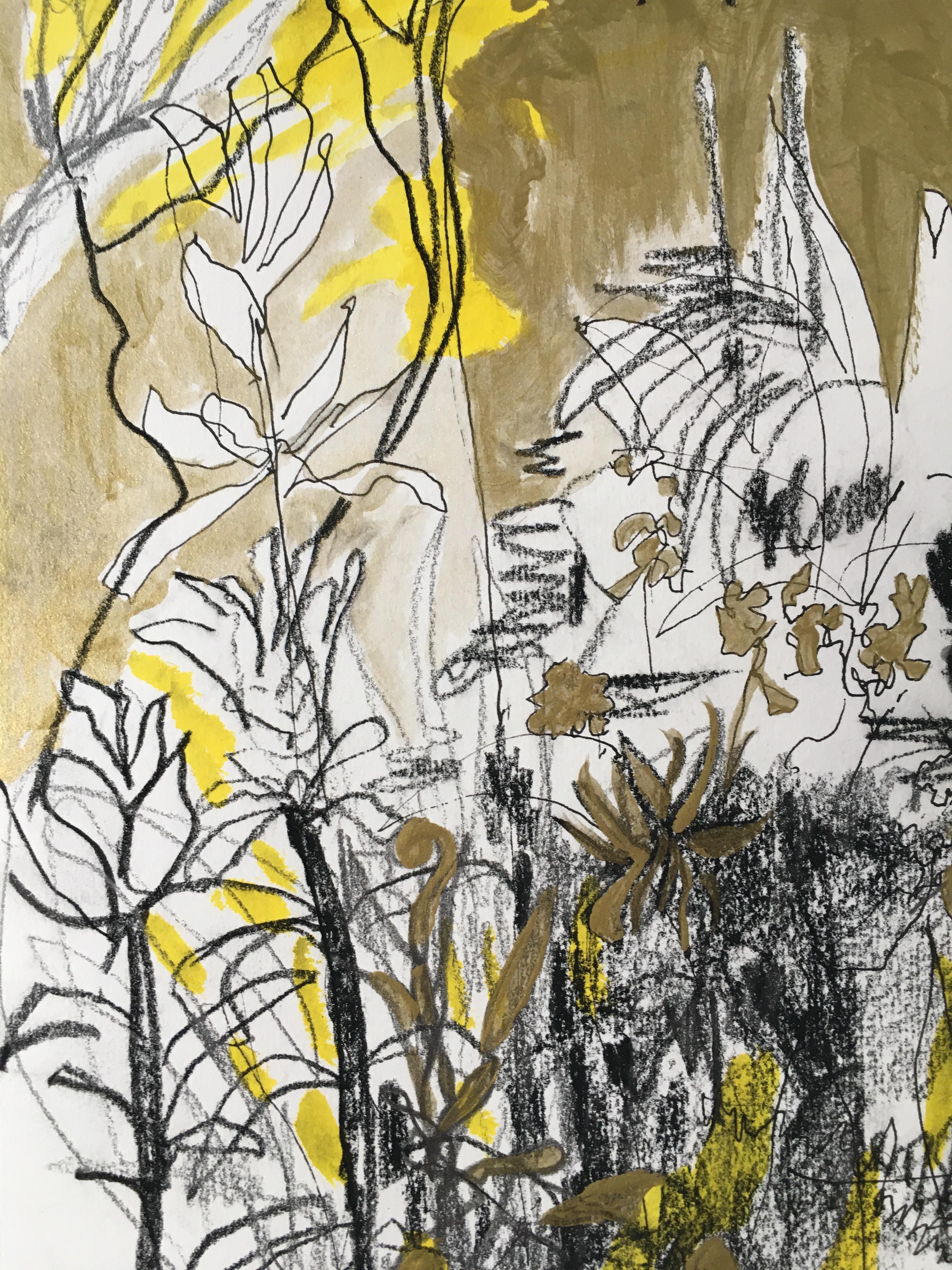 Original-Golden Summer-Sunlit, UK Awarded Artist, Garden, Rose, Heather, Lilies For Sale 3