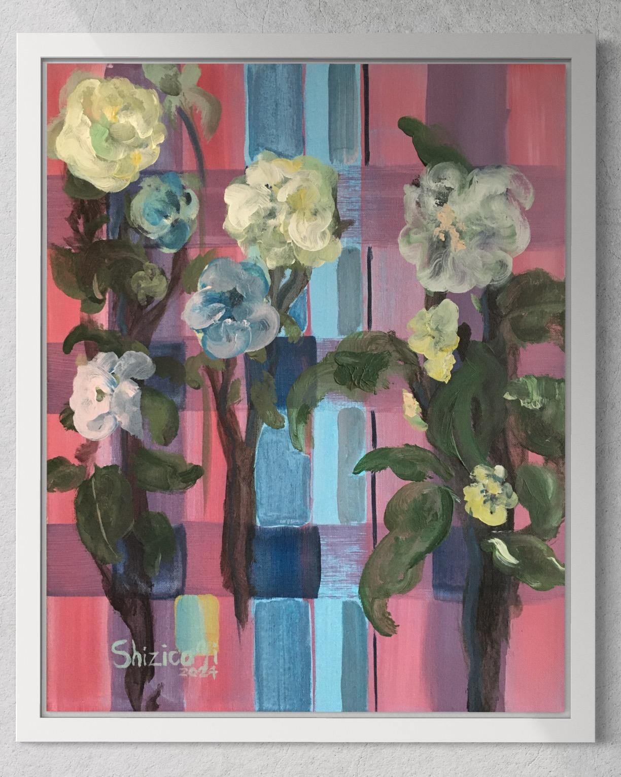 Originale. Serie Tartan scozzese e Camelia - Artista premiato nel Regno Unito - Il Tessitore - Painting Espressionismo astratto di Shizico Yi