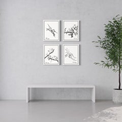 4 drawings of Birdwatch Series -Shizico Yi- SET #1 of Limited Edition 5 Only