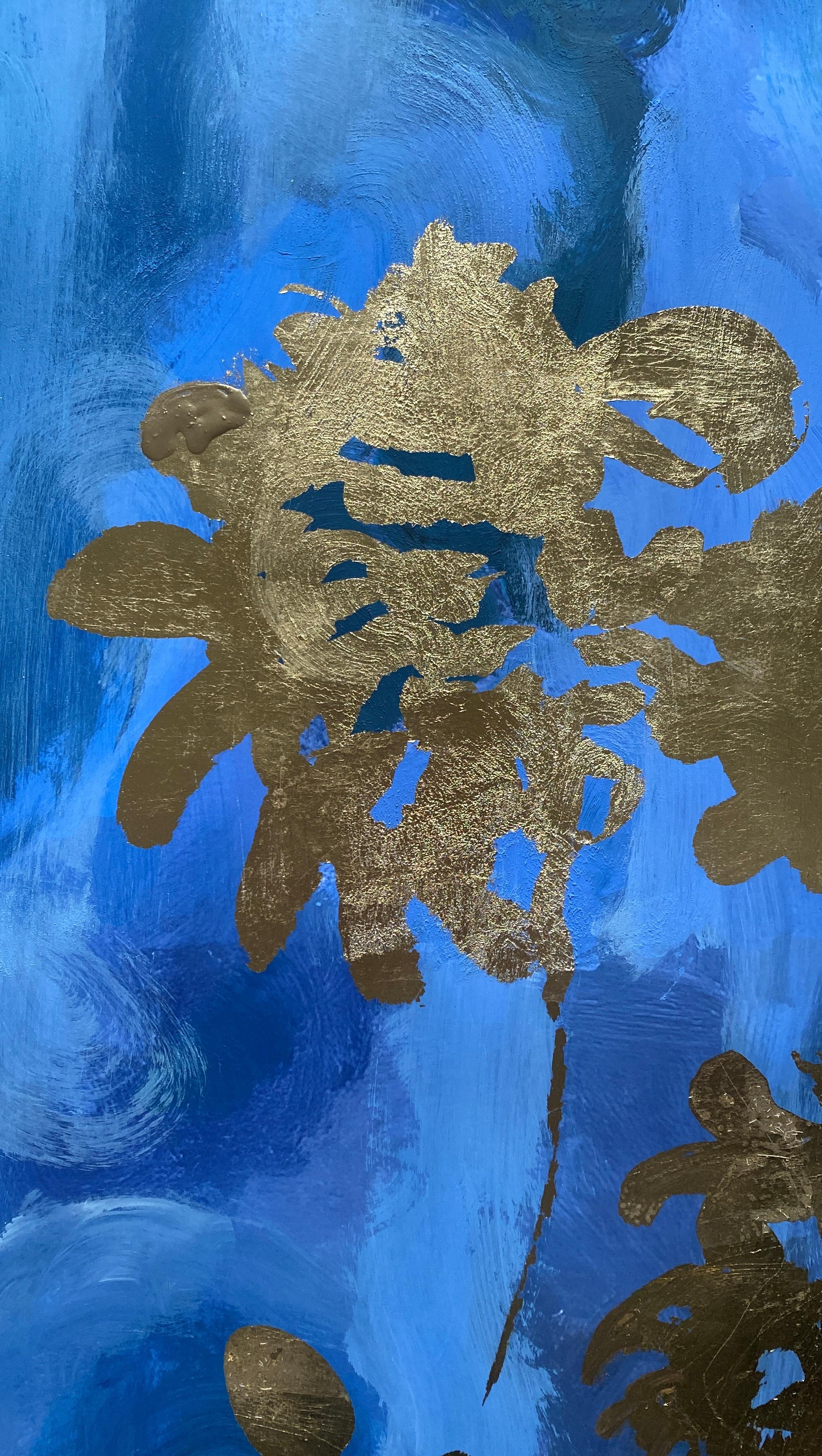 August Moon - Épreuve d'artiste en un exemplaire - Peint à la main - Artistique britannique primé - Feuille d'or en vente 7