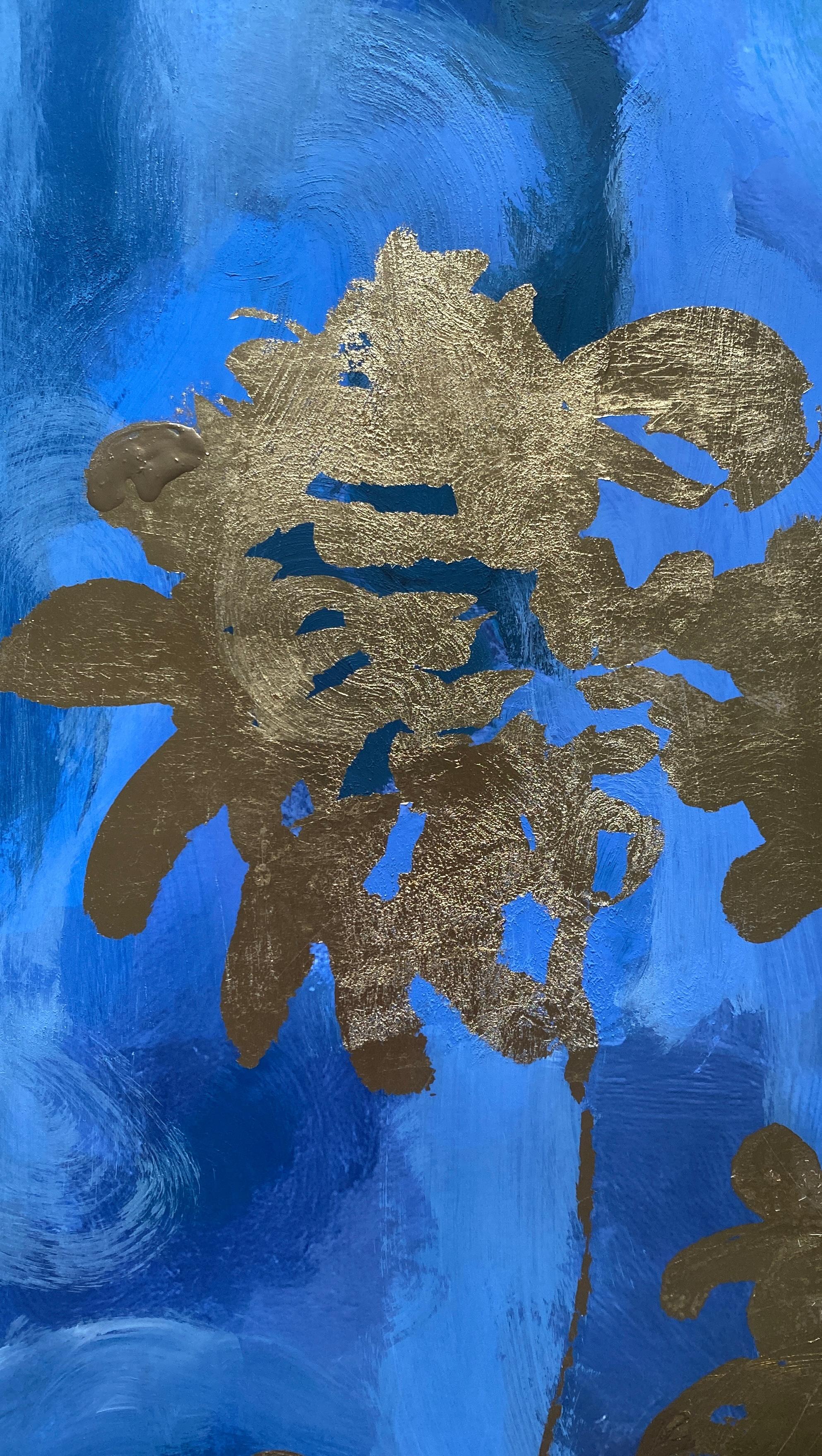 August Moon - Épreuve d'artiste en un exemplaire - Peint à la main - Artistique britannique primé - Feuille d'or en vente 11