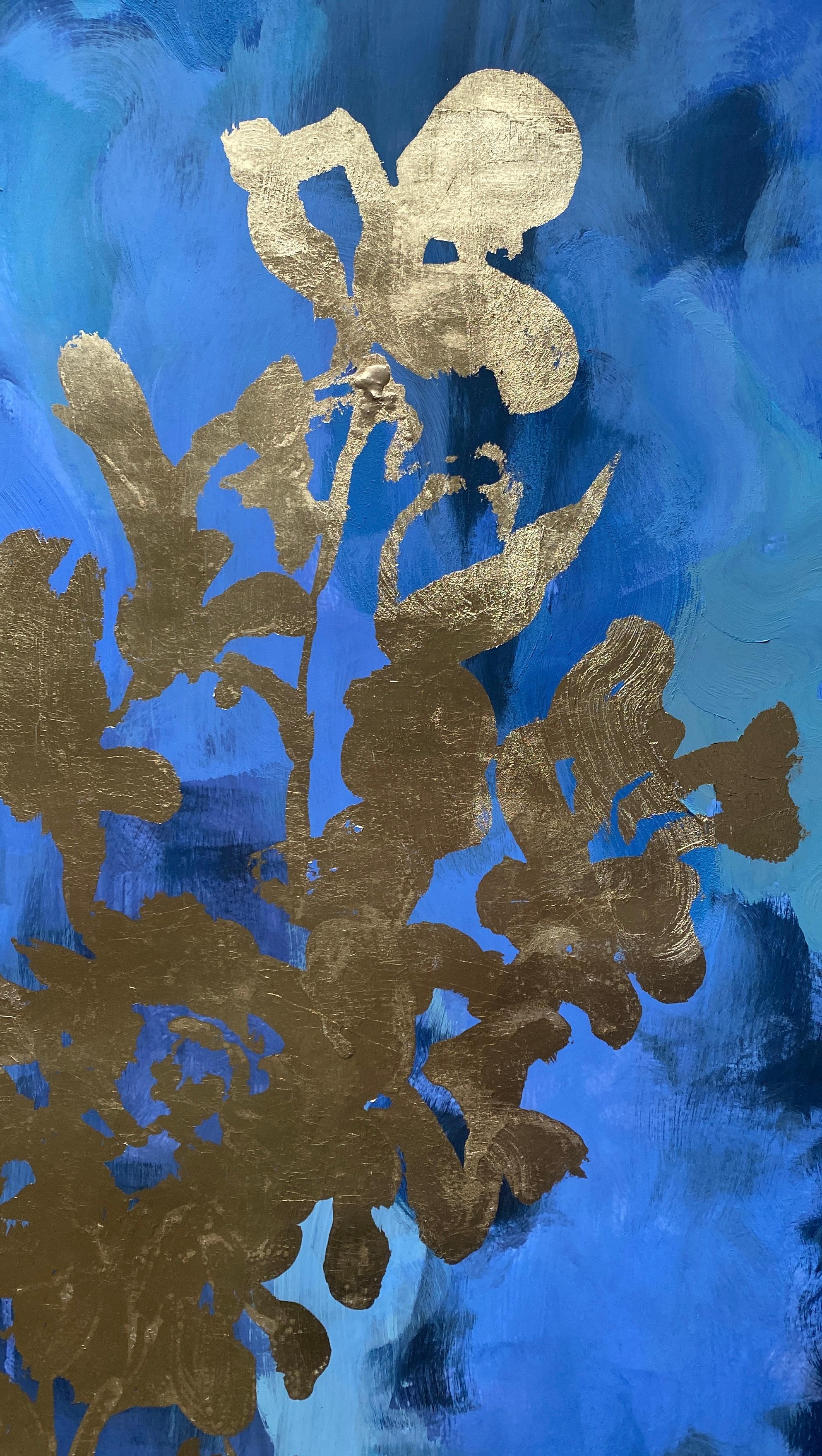 August Moon - Épreuve d'artiste en un exemplaire - Peint à la main - Artistique britannique primé - Feuille d'or en vente 3