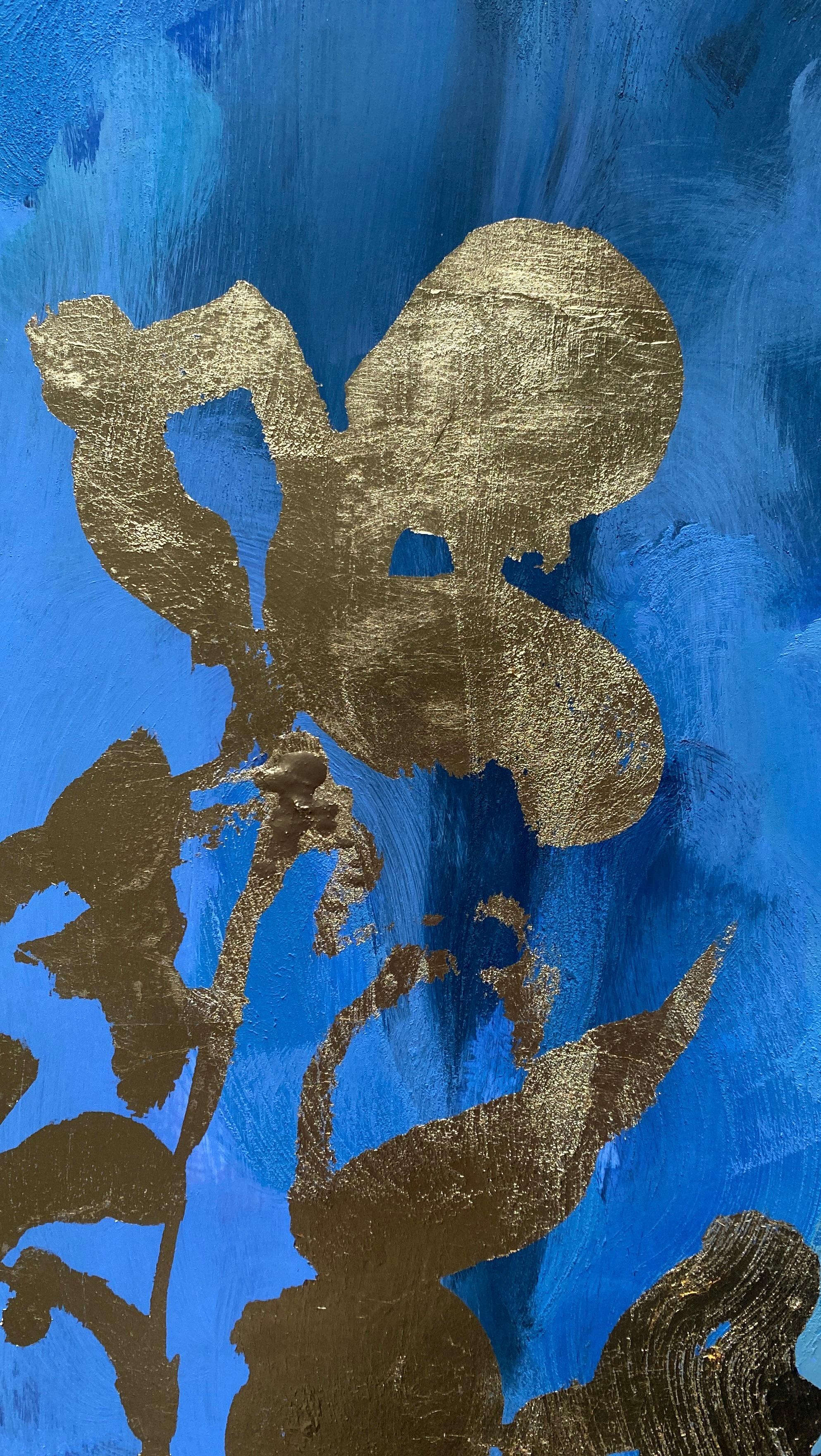 August Moon - Épreuve d'artiste en un exemplaire - Peint à la main - Artistique britannique primé - Feuille d'or en vente 4