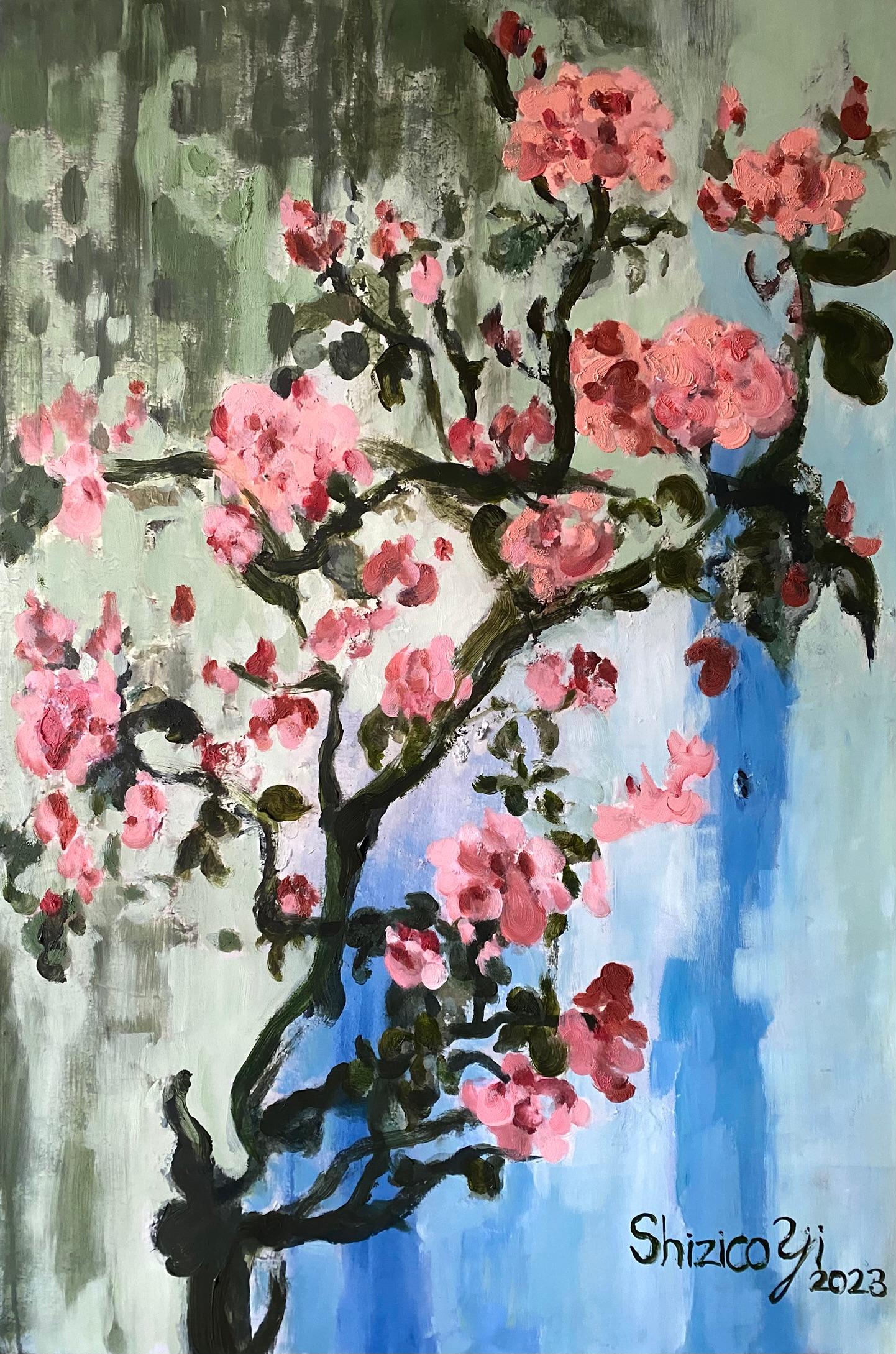 Do Not Go Gentle Into that Good Night-Hand painted No 1 Limited Edition of Ten - Abstract Impressionist Print by Shizico Yi