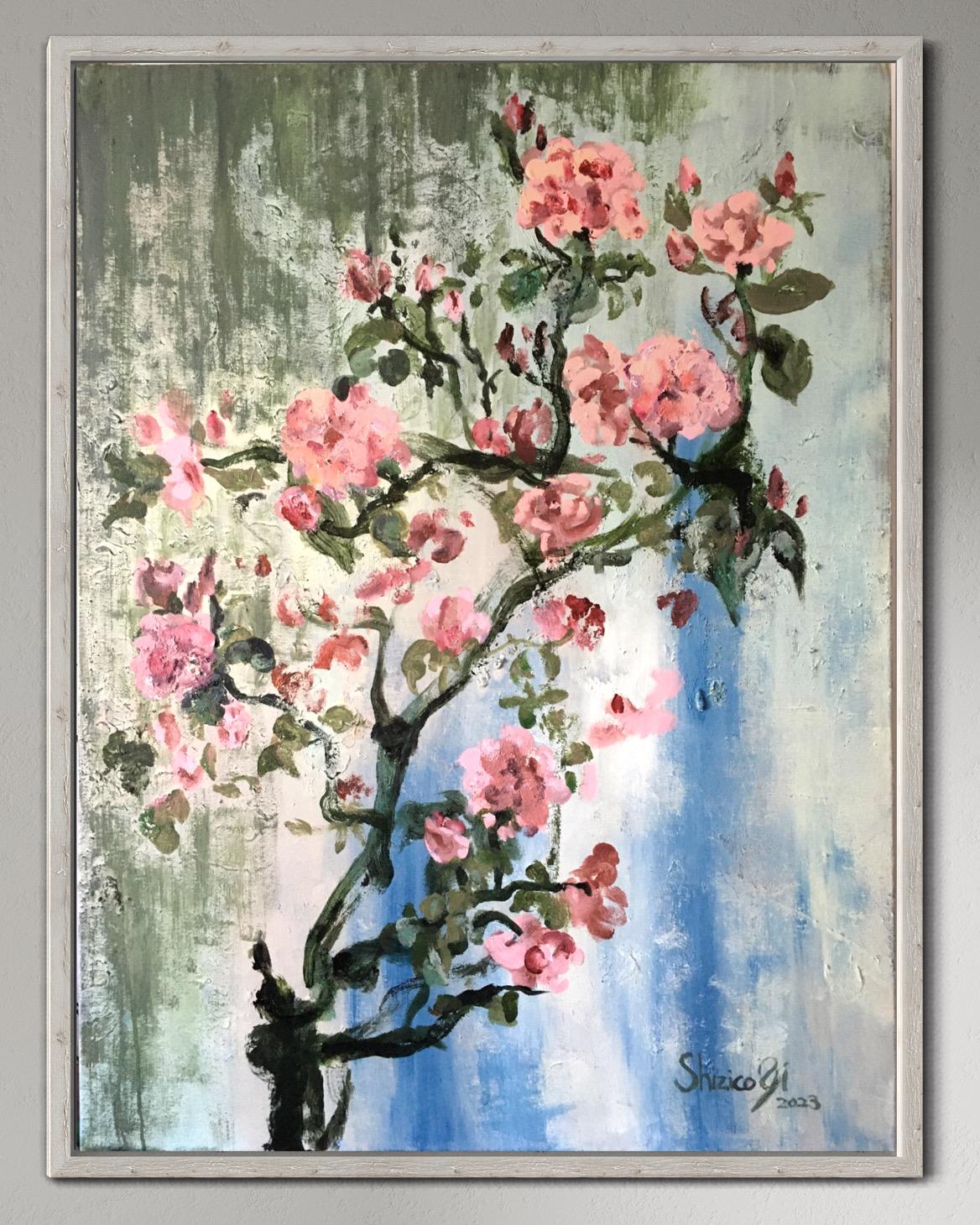 Hand painted-Do Not Go Gentle Into that GoodNight-Large Artist's Proof UK Artist - Expressionist Painting by Shizico Yi