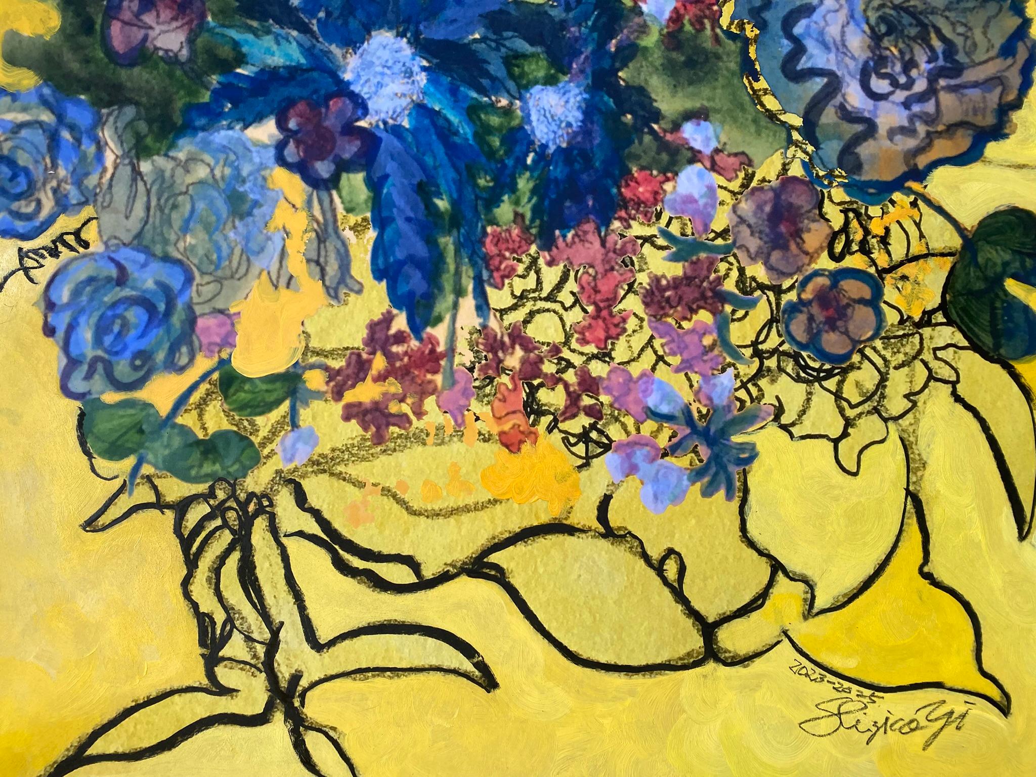 Hand Drawn-Painted X-L One Off Edition-Constant Gardener-British Awarded Artist For Sale 8