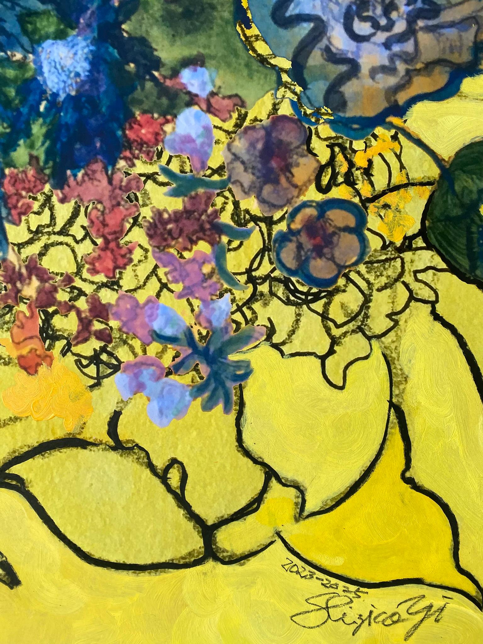 Hand Drawn-Painted X-L One Off Edition-Constant Gardener-British Awarded Artist For Sale 13
