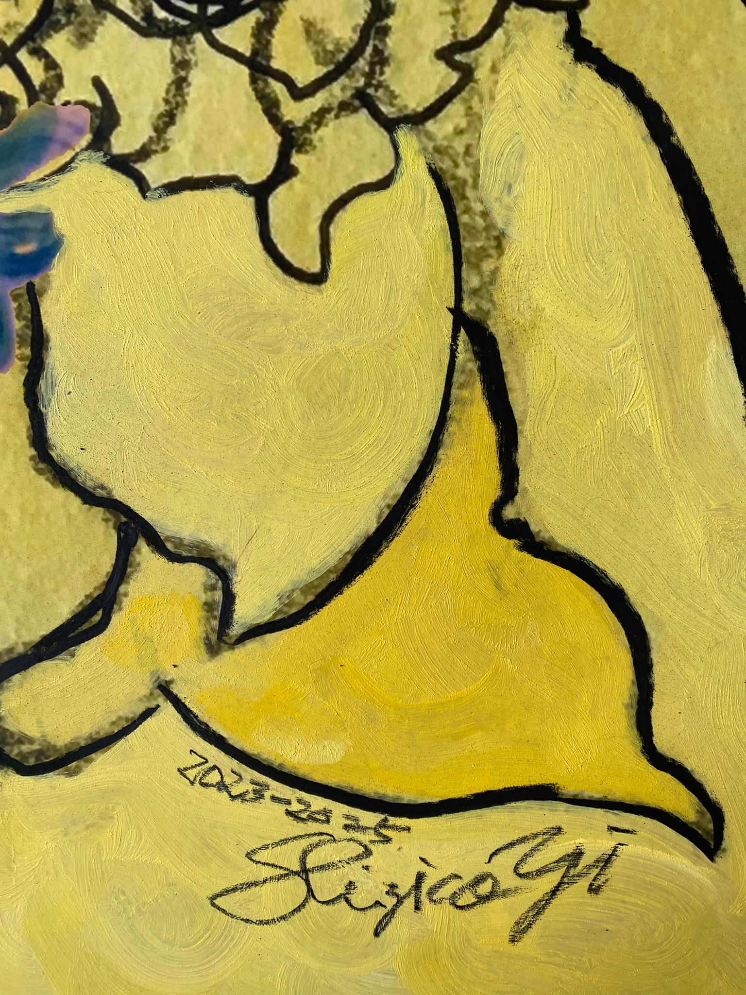 Hand Drawn-Painted X-L One Off Edition-Constant Gardener-British Awarded Artist For Sale 2