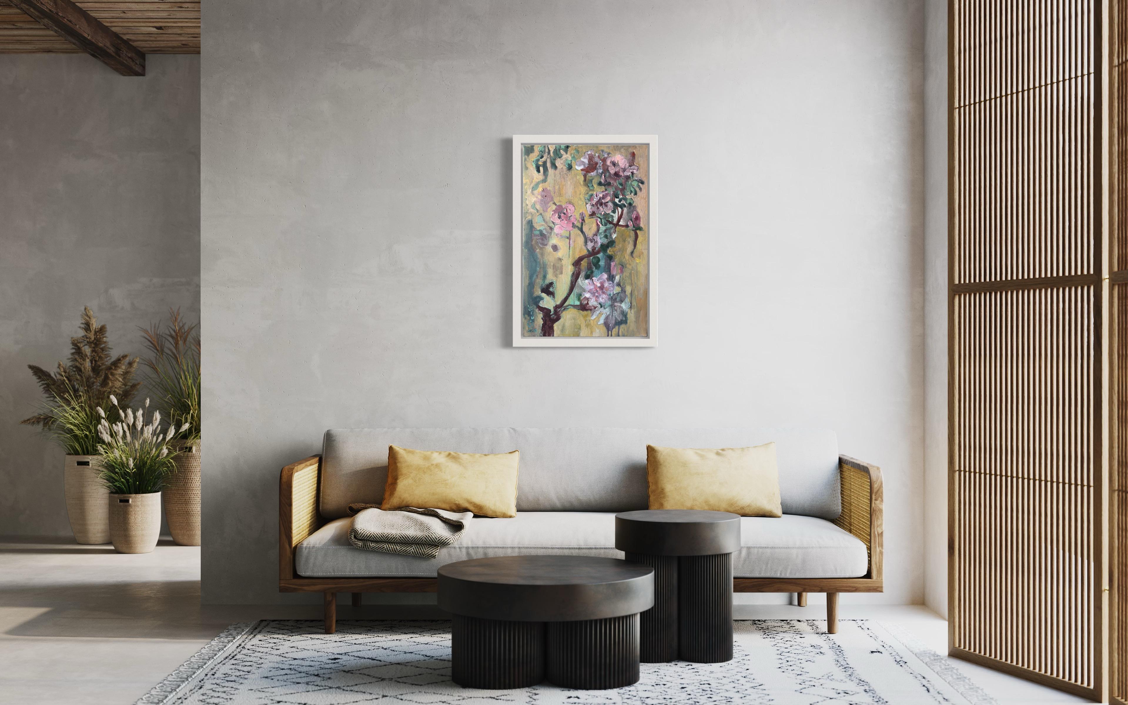Épreuve d'artiste peinte à la main#1 de l'unique 3-Golden Summer-Artiste britannique primé - Gris Abstract Print par Shizico Yi