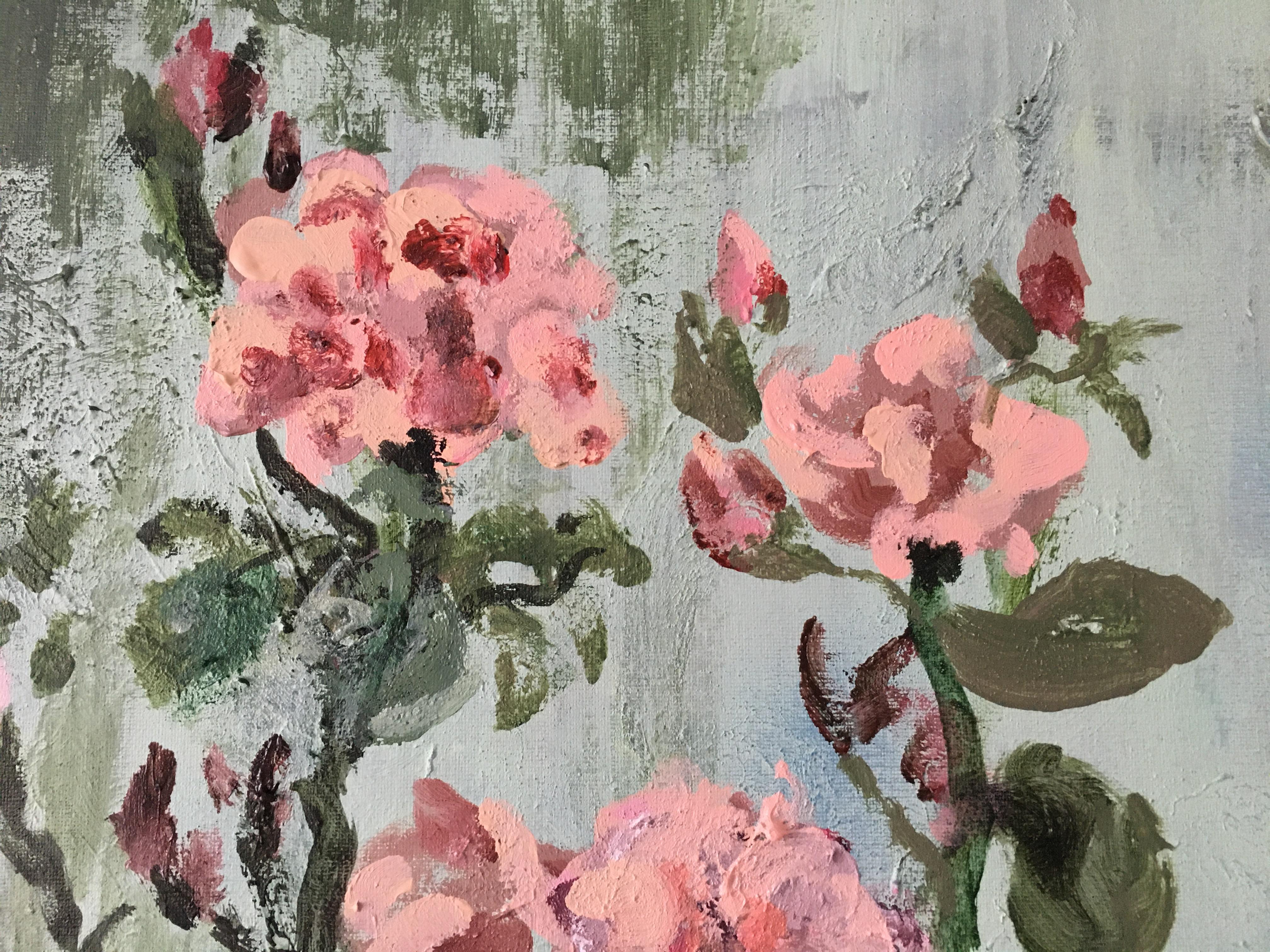 Hand painted-Do Not Go Gentle Into that Good Night-Artist's Proof #3-UK Artist - Gray Abstract Print by Shizico Yi
