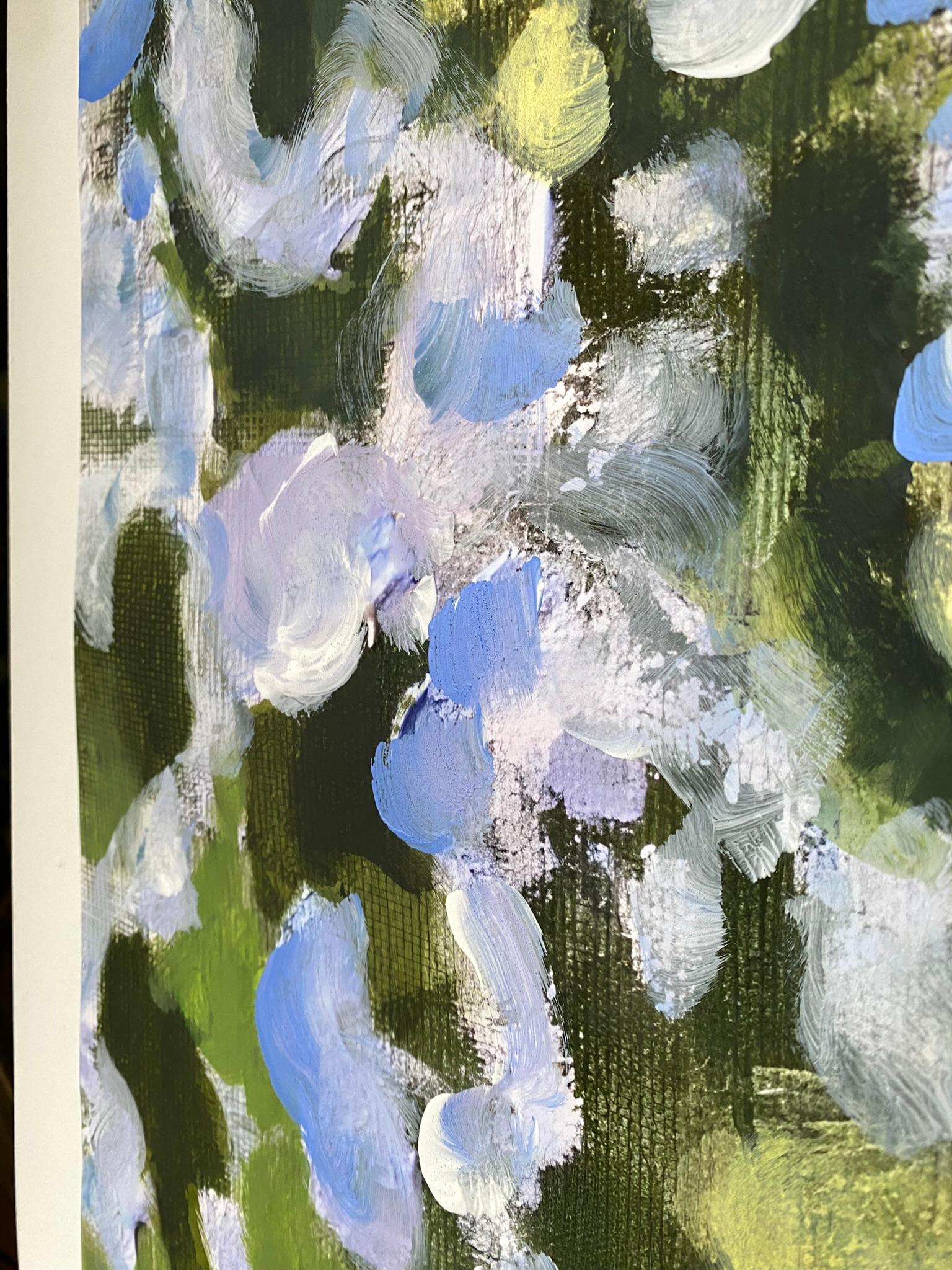 Hand Painted Edition-Sunset Song with Blue and Green-British Awarded Artist-No.2 For Sale 8