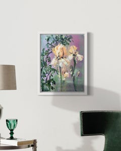 Peint à la main Edition#1-Iris de Golden Benton-Artiste britannique primé-Huile sur giclée