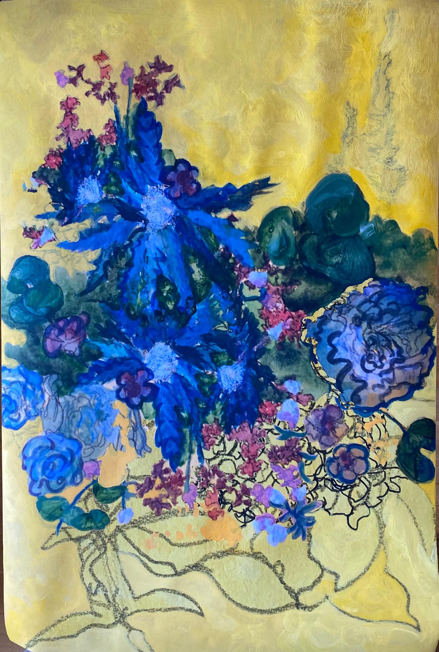 Hand-painted Large Limited Edition-Constant Gardener-British Awarded Artist - Contemporary Painting by Shizico Yi
