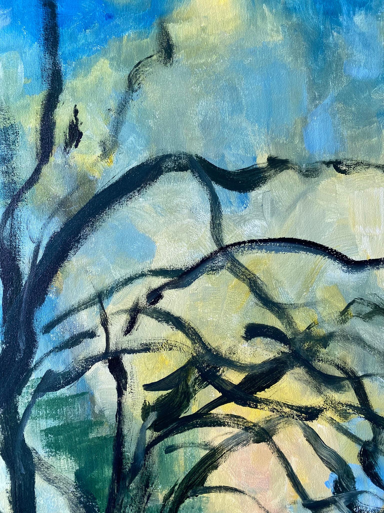 Handgemaltes großes Proof #1/2-Herbstschnee-British Awarded Artist-Öl auf Giclée – Print von Shizico Yi