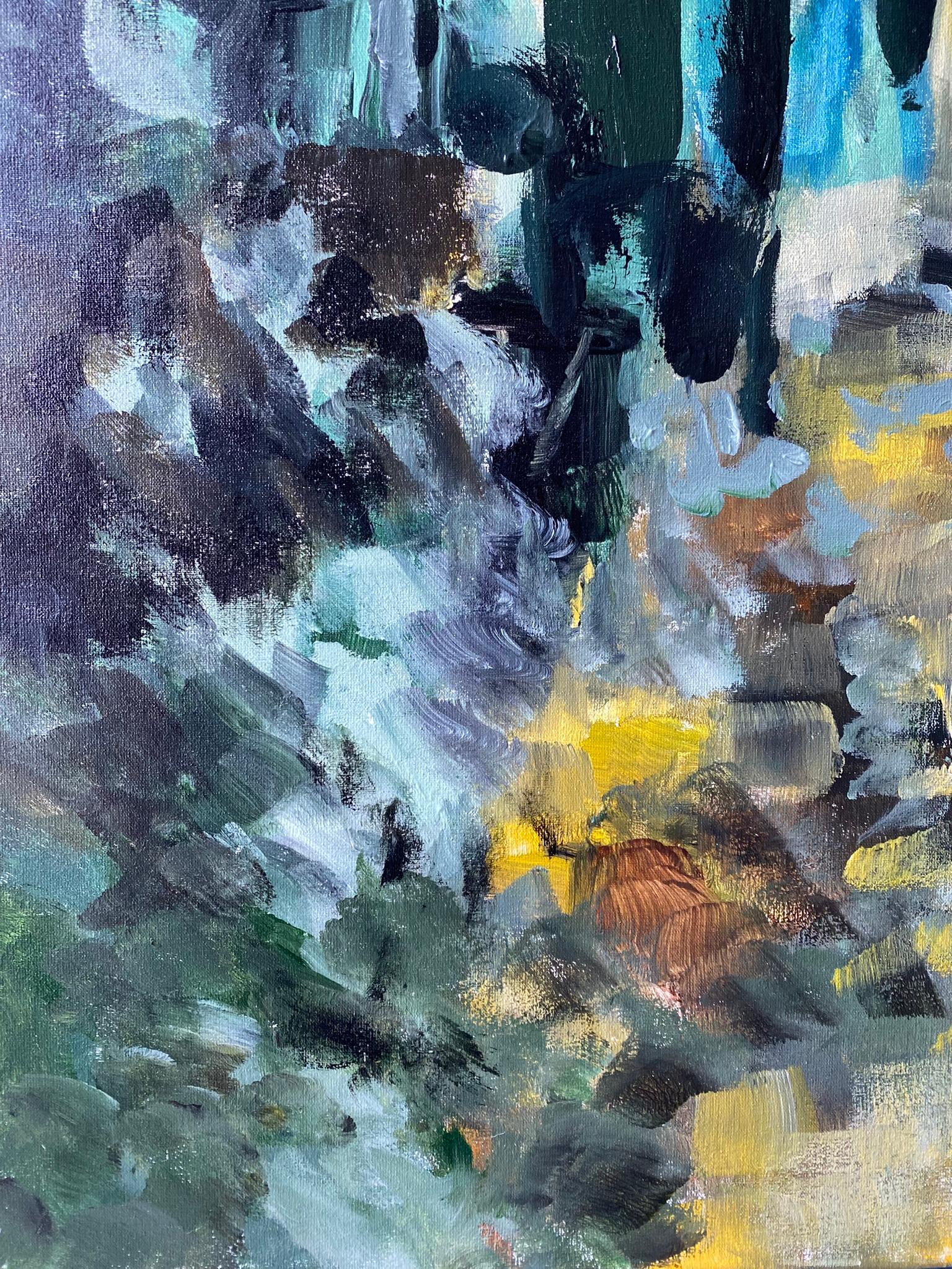 Handgemaltes großes Proof #1/2-Herbstschnee-British Awarded Artist-Öl auf Giclée (Abstrakter Impressionismus), Print, von Shizico Yi