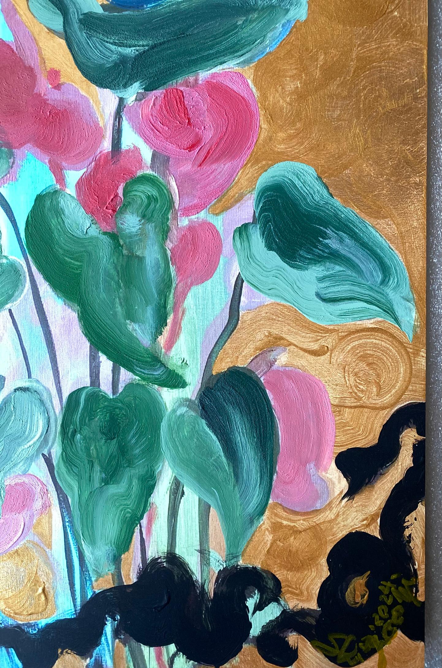 Édition limitée peinte à la main #2-Première lune- Artiste récompensé au Royaume-Uni-huile, or sur Giclée en vente 11