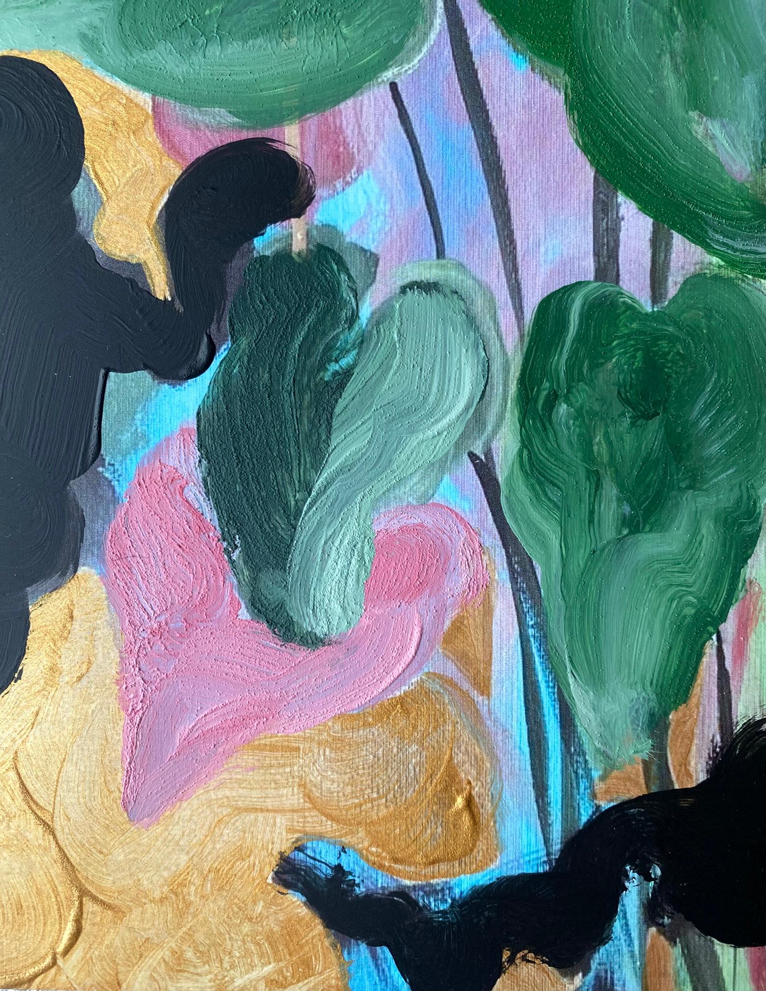 Édition limitée peinte à la main #2-Première lune- Artiste récompensé au Royaume-Uni-huile, or sur Giclée en vente 5