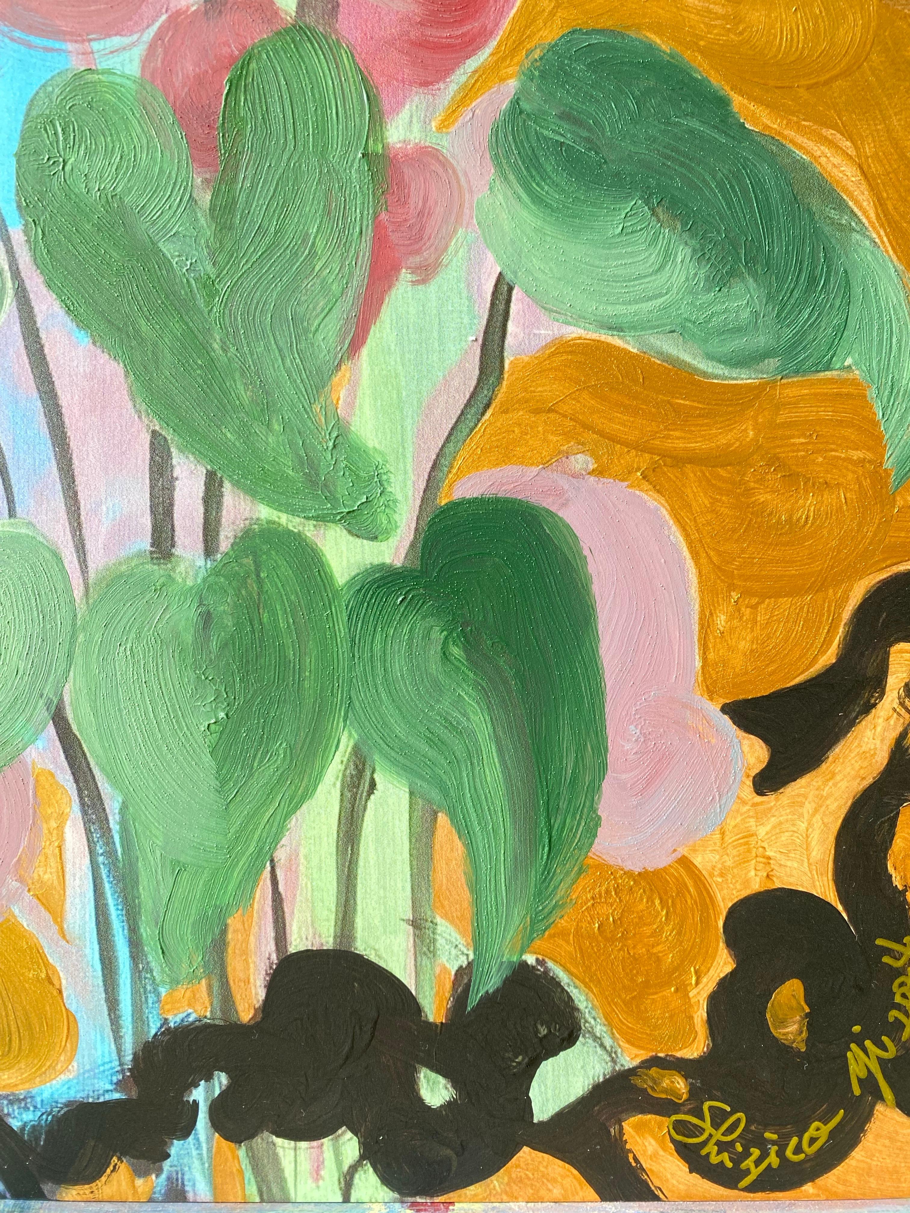 Hand painted Limited Edition-First Moon-UK Awarded Artist-oil, gold on Giclée #2 For Sale 5