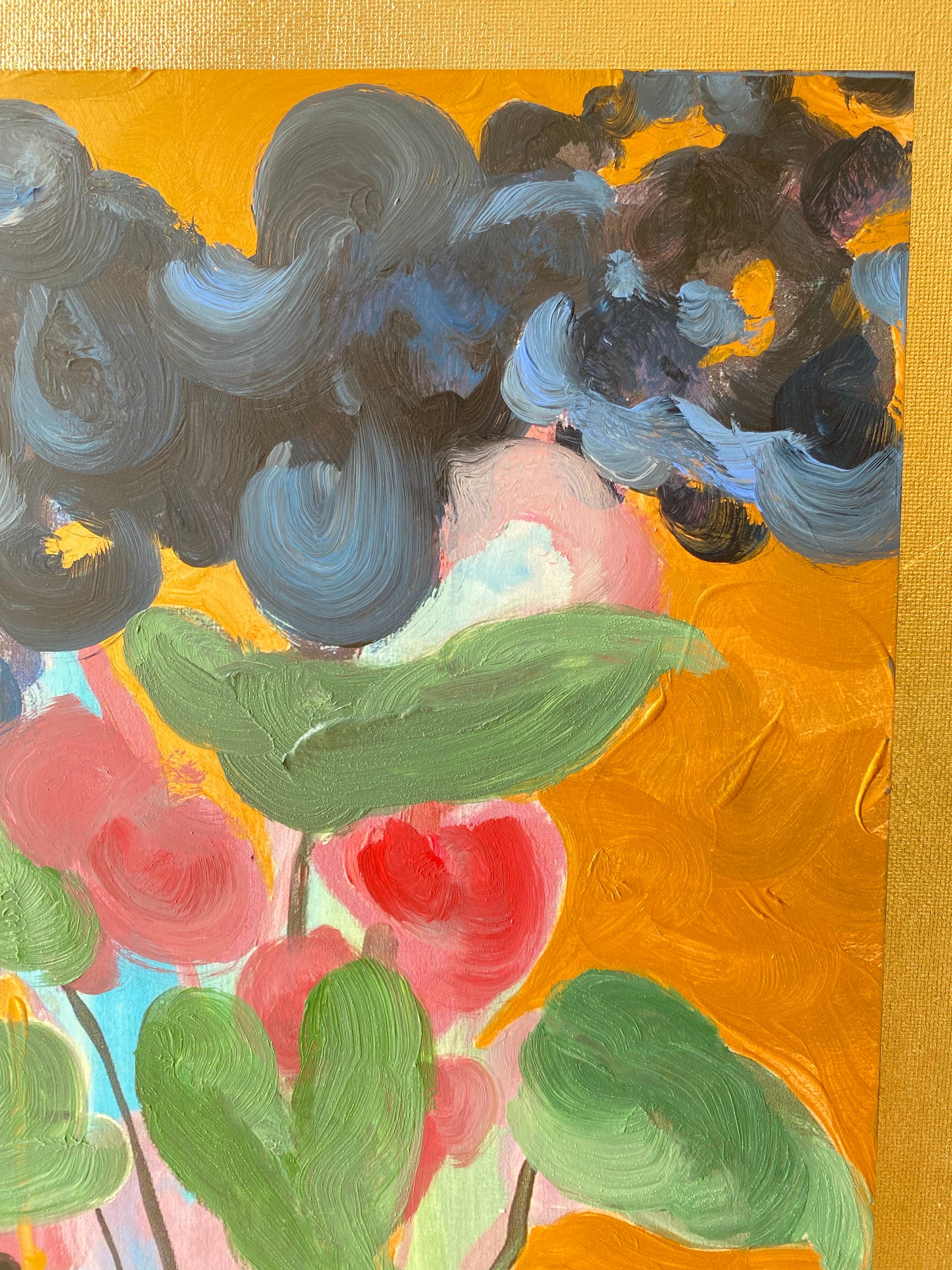 Hand painted Limited Edition-First Moon-UK Awarded Artist-oil, gold on Giclée #2 For Sale 6