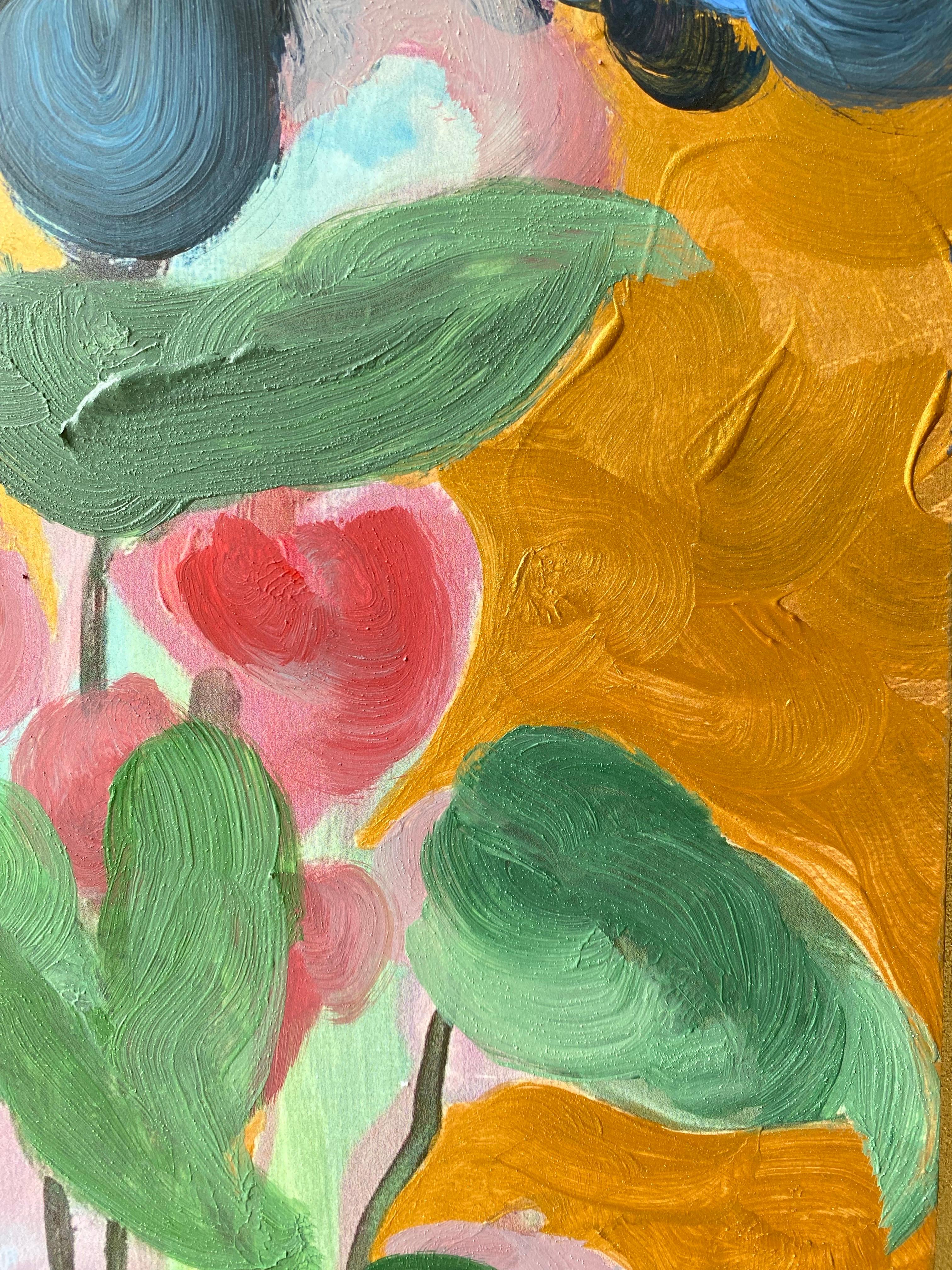 Hand painted Limited Edition-First Moon-UK Awarded Artist-oil, gold on Giclée #2 For Sale 8