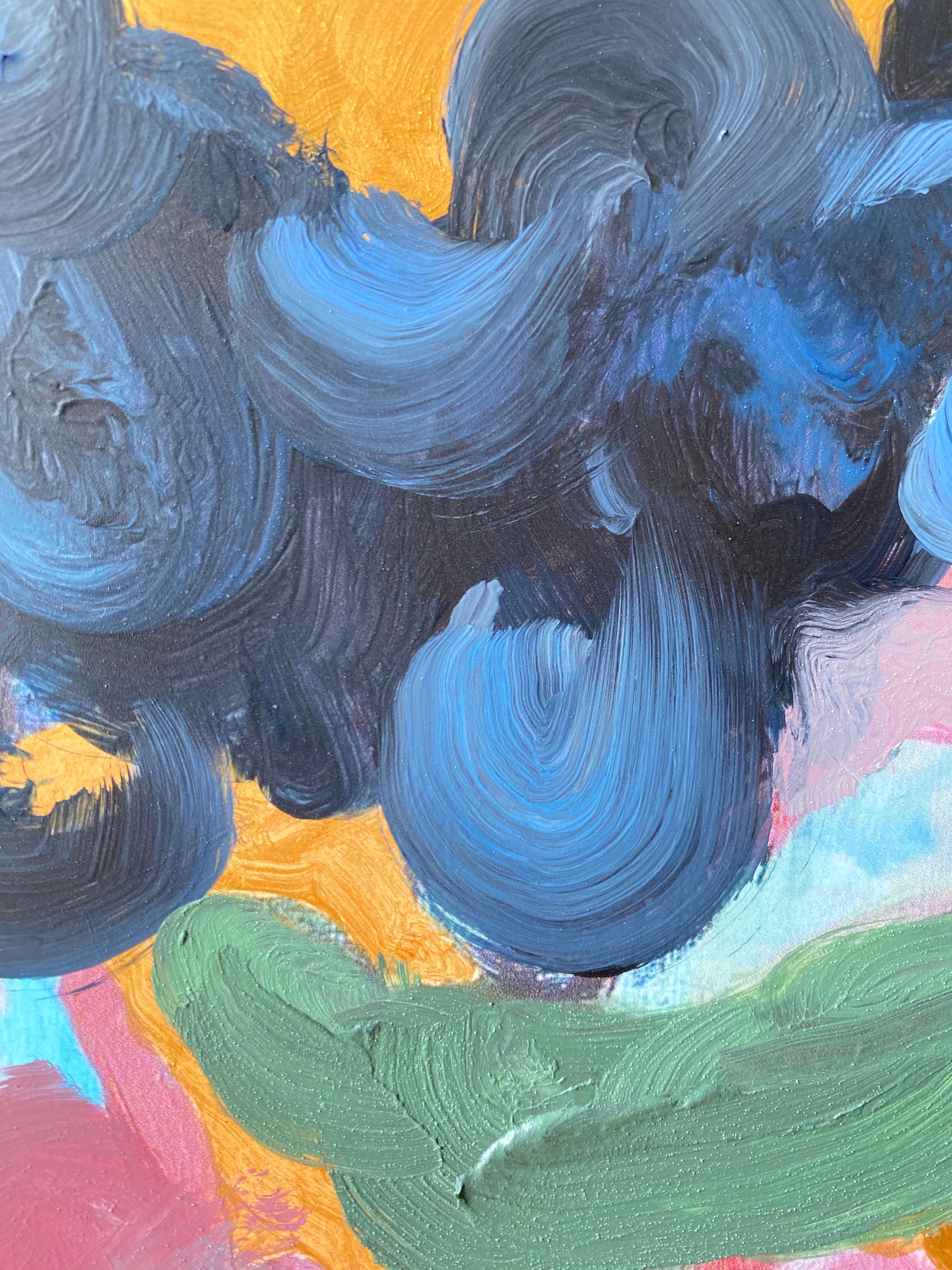 Hand painted Limited Edition-First Moon-UK Awarded Artist-oil, gold on Giclée #2 For Sale 10