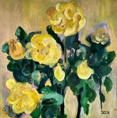 Handbemalter, seltener, großformatiger Künstler im Proof-Rare LargeSquare-Format-British Awarded-Künstler-Rosarian