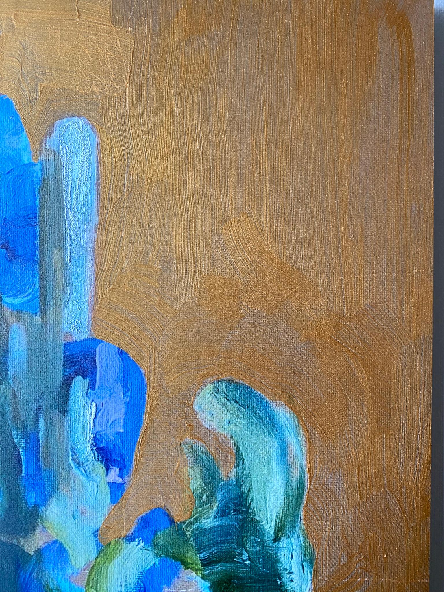 Edición limitada pintada a mano#2/5-Campanas mágicas doradas iluminadas por el sol-Artista británico galardonado - Abstract Print Marrón de Shizico Yi