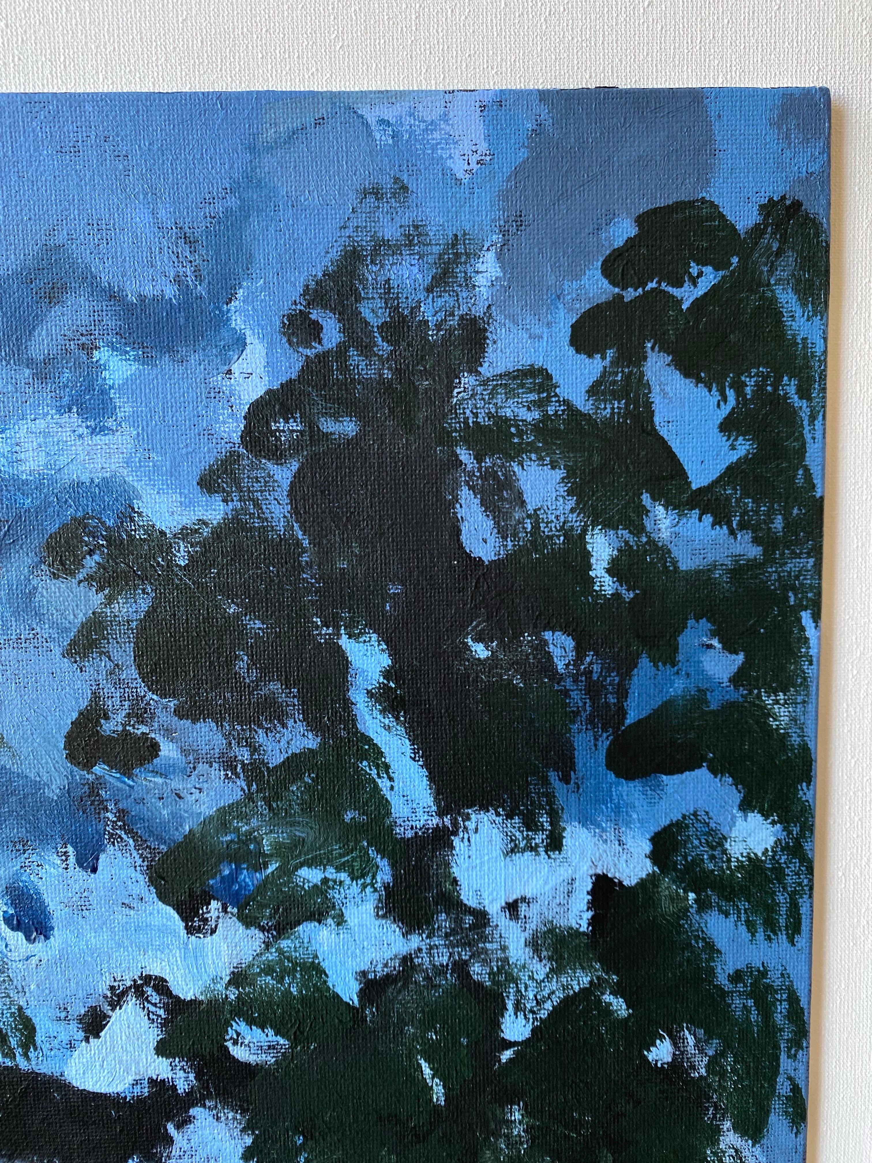 Hand painted One Off Proof-The Night-British Awarded Artist-Plein Air in evening - Impressionnisme abstrait Print par Shizico Yi