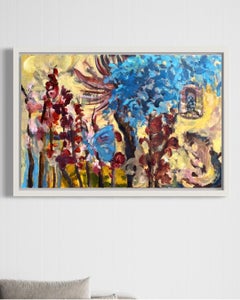 Prueba pintada a mano-Gladiolus Common Blue-Artista británico galardonado-Cabaña inglesa