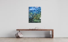 Eine Zigarette inmitten von Grün und Blau - handbemalt GroßleinwandEdition 11/20