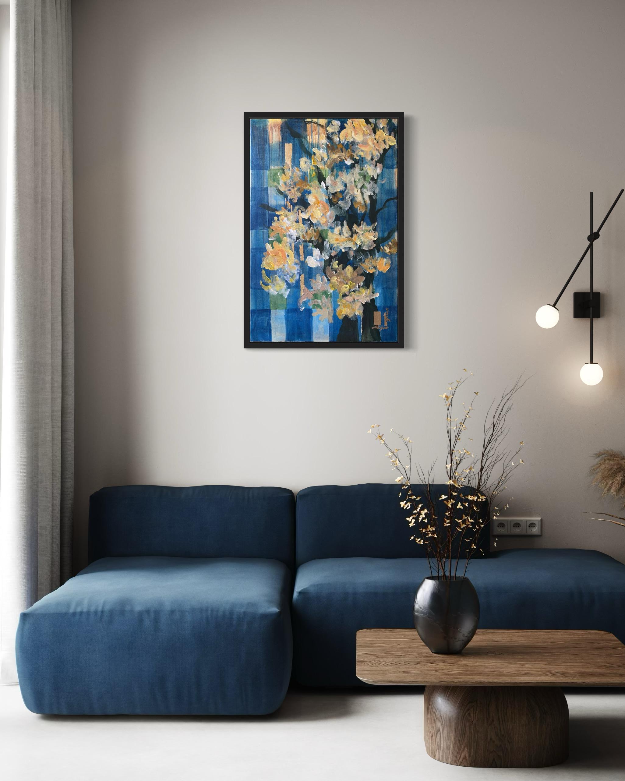 Hand painted Large Artist Proof-Magnolias-Weaver Series-British Awarded Artist - Print by Shizico Yi