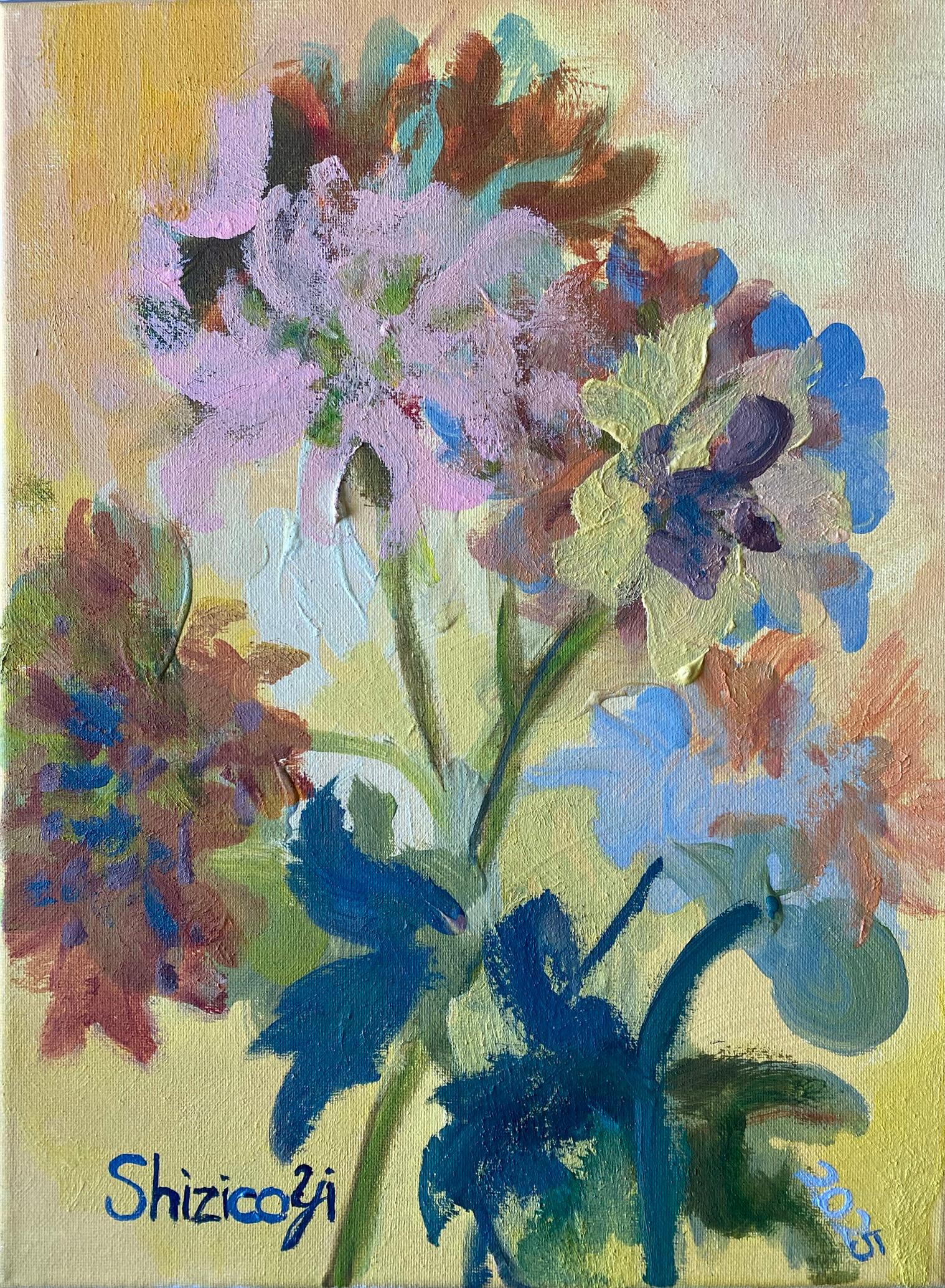 Edición limitada#1 Dalias-Artista premiado en Gran Bretaña-pintado a mano-destacado sobre Aluminiu en venta 4