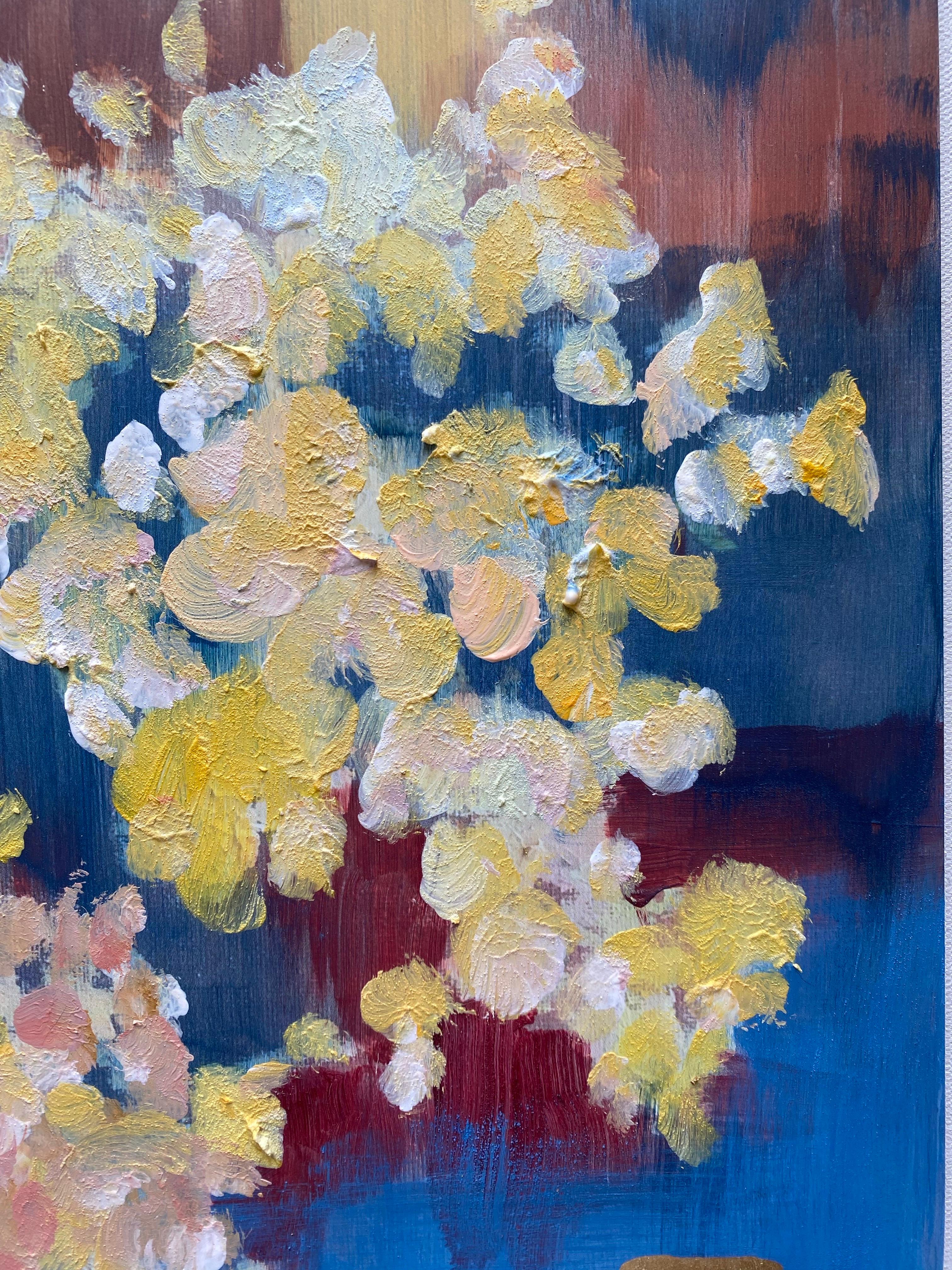 This painting captures the early spring in Shizico Yi’s garden, where the Cherry Prunus stands as the season’s first joyful announcement. Painted en plein air, it reflects the raw freshness of early spring—when winter’s chill still lingers, but the