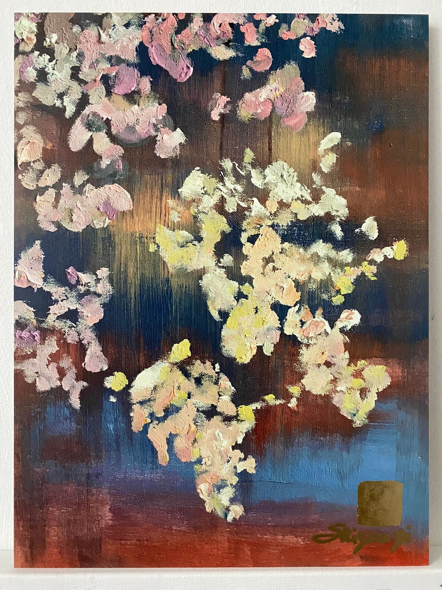 London Sakura Limited Edition #1-gold leaf-abstract-expression-UK awarded artist 9