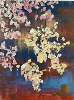 London Sakura Limited Edition #2-gold leaf-abstract-expression-UK awarded artist