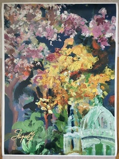 Sakura à Londres, St. Paul-Abstract-Rare Large Limited Five only #3/5 -UK Artiste
