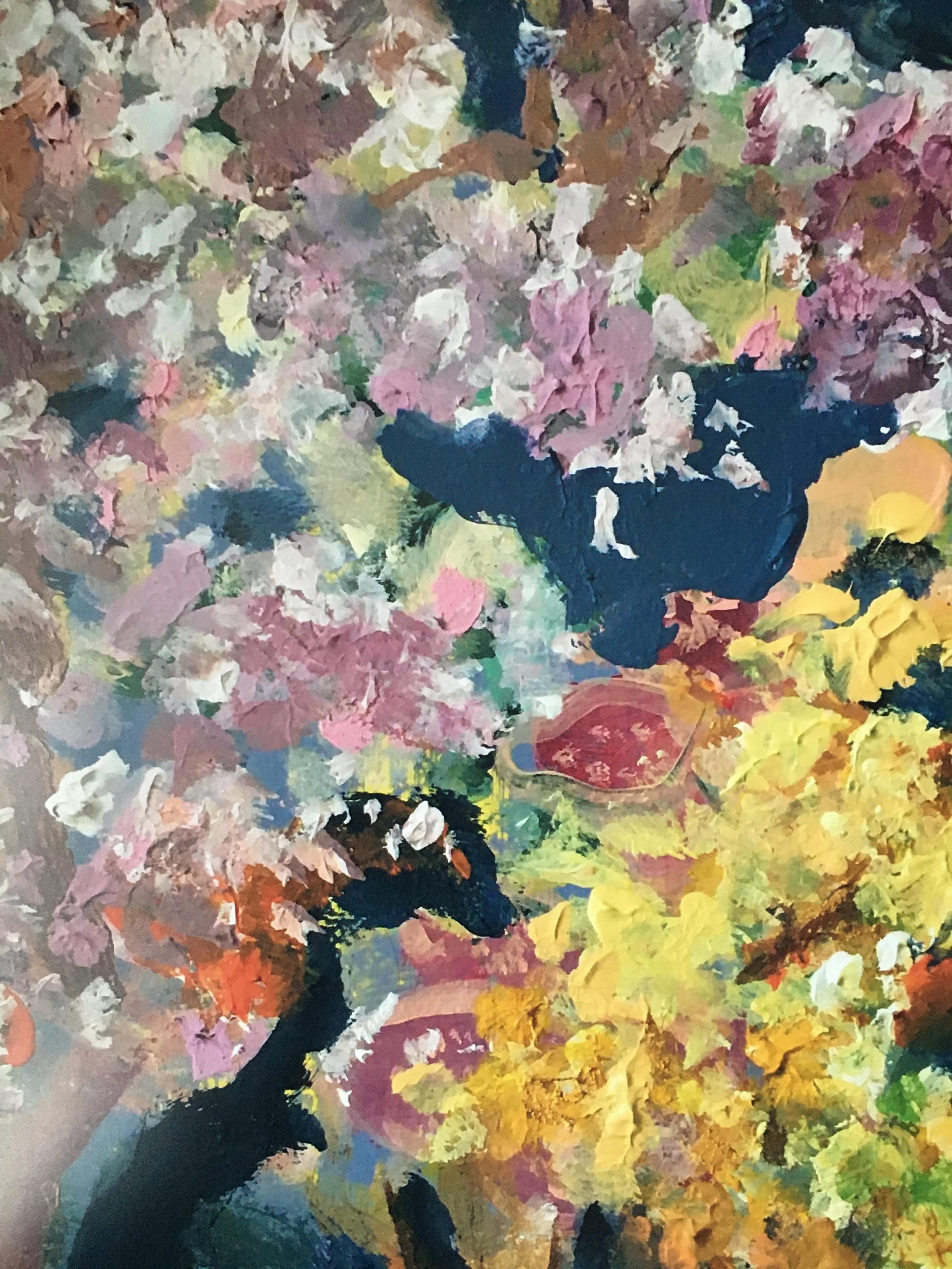 Sunshine Factory-Abstract-rare grande exposition d'artiste Proof#2, Sakura à Londres-UK artiste - Impressionnisme Print par Shizico Yi