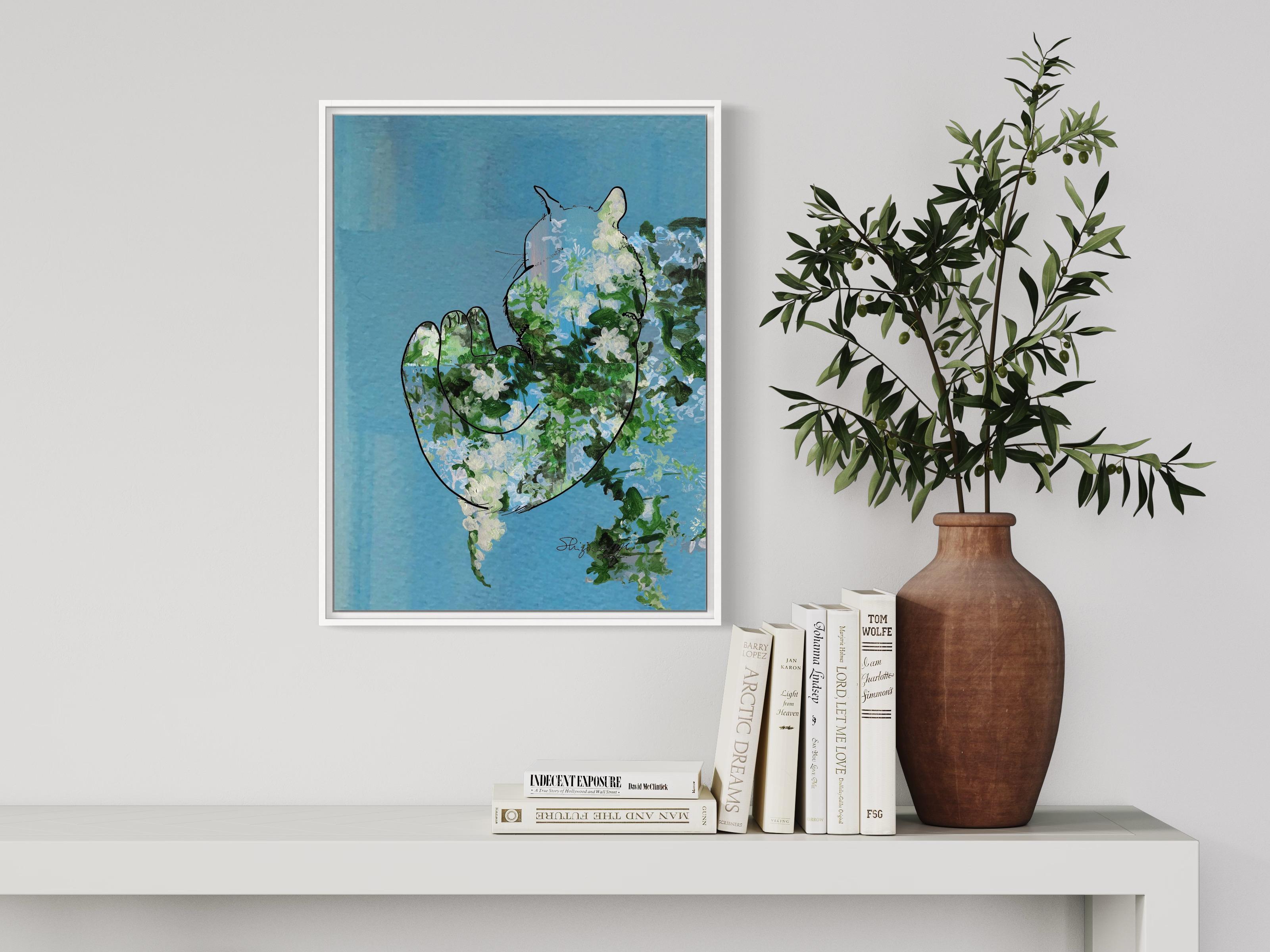 The Essence of Things -the Cat Series No 2 - Abstract Expressionist Print by Shizico Yi