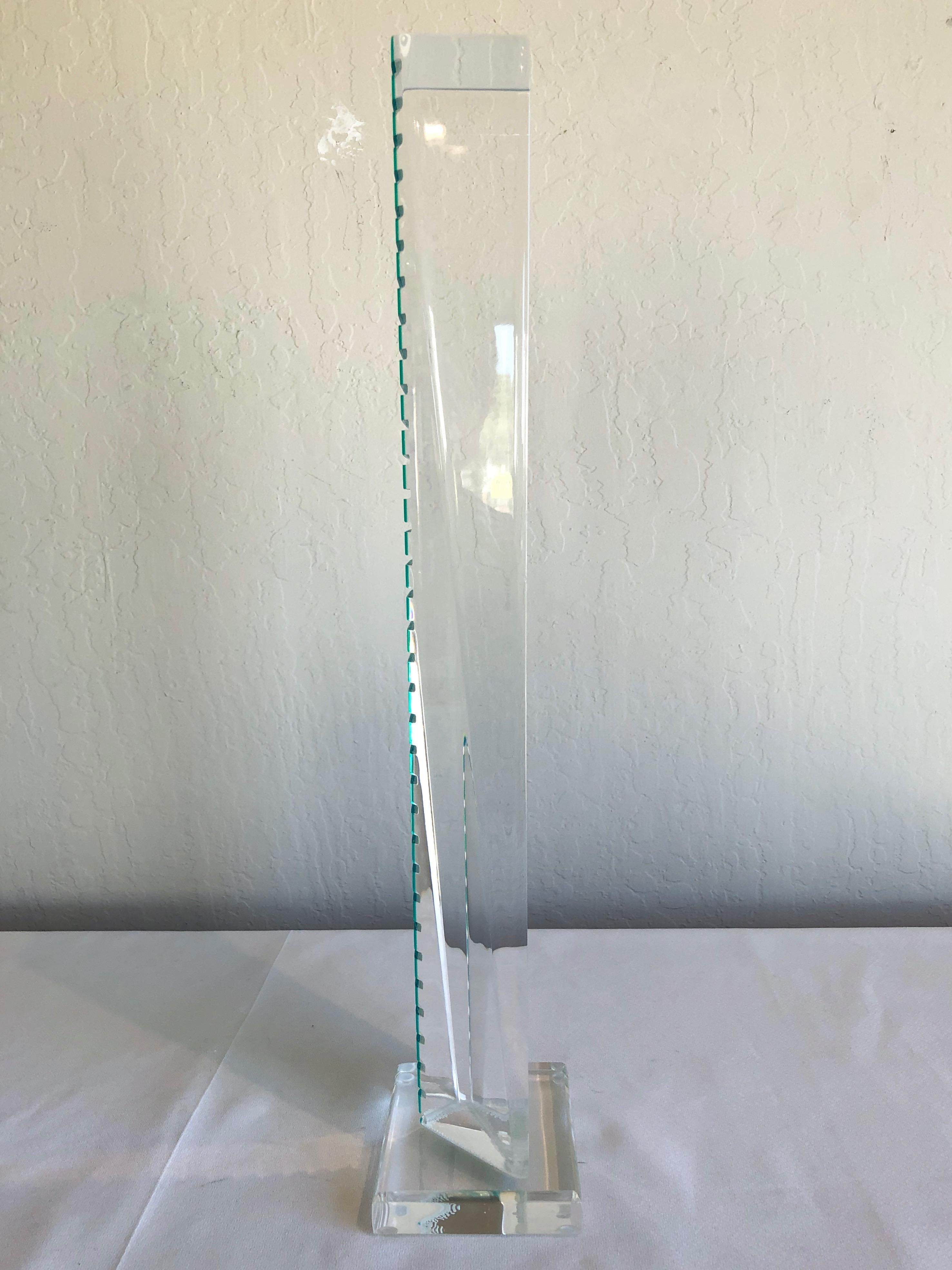 Shlomi Haziza Faceted Lucite Tower Sculpture In Good Condition In San Francisco, CA