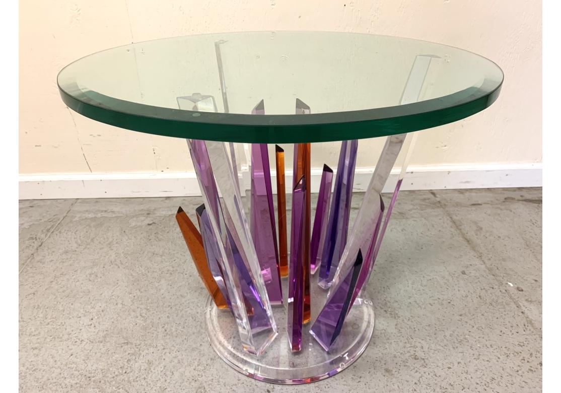 Shlomi Haziza (Israeli, B. 1969) Acrylic And Glass Rock End Table In Good Condition For Sale In Bridgeport, CT