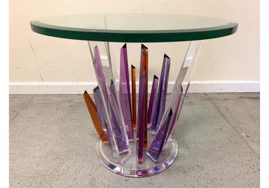 Shlomi Haziza (Israeli, B. 1969) Acrylic And Glass Rock End Table For Sale 2