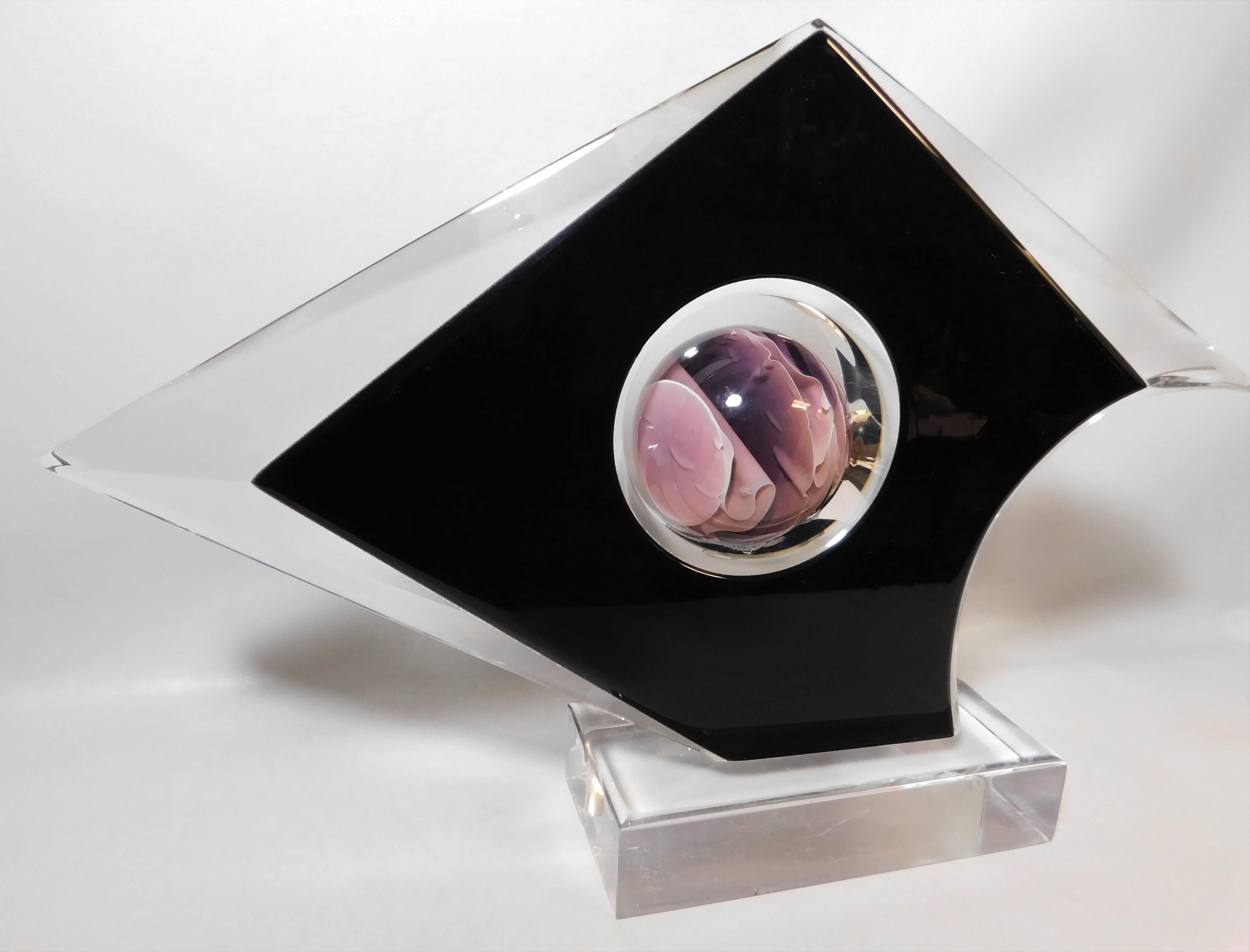 Scultura in lucite acrilica multicolore astratta e moderna di Shlomi Haziza.